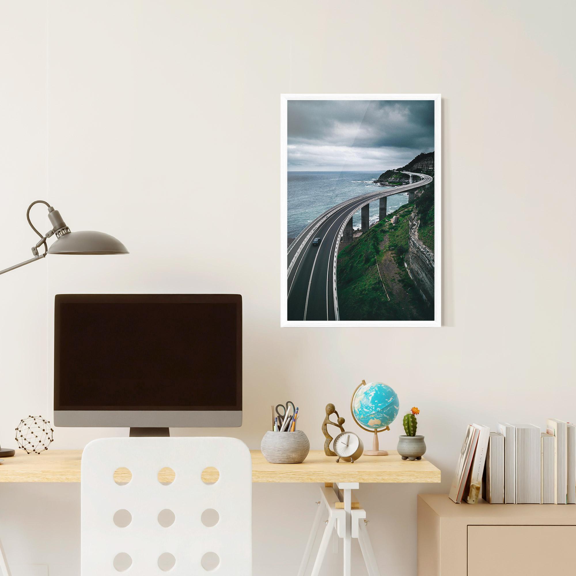 Gerahmte Poster Road Cloudy Day mockup 6