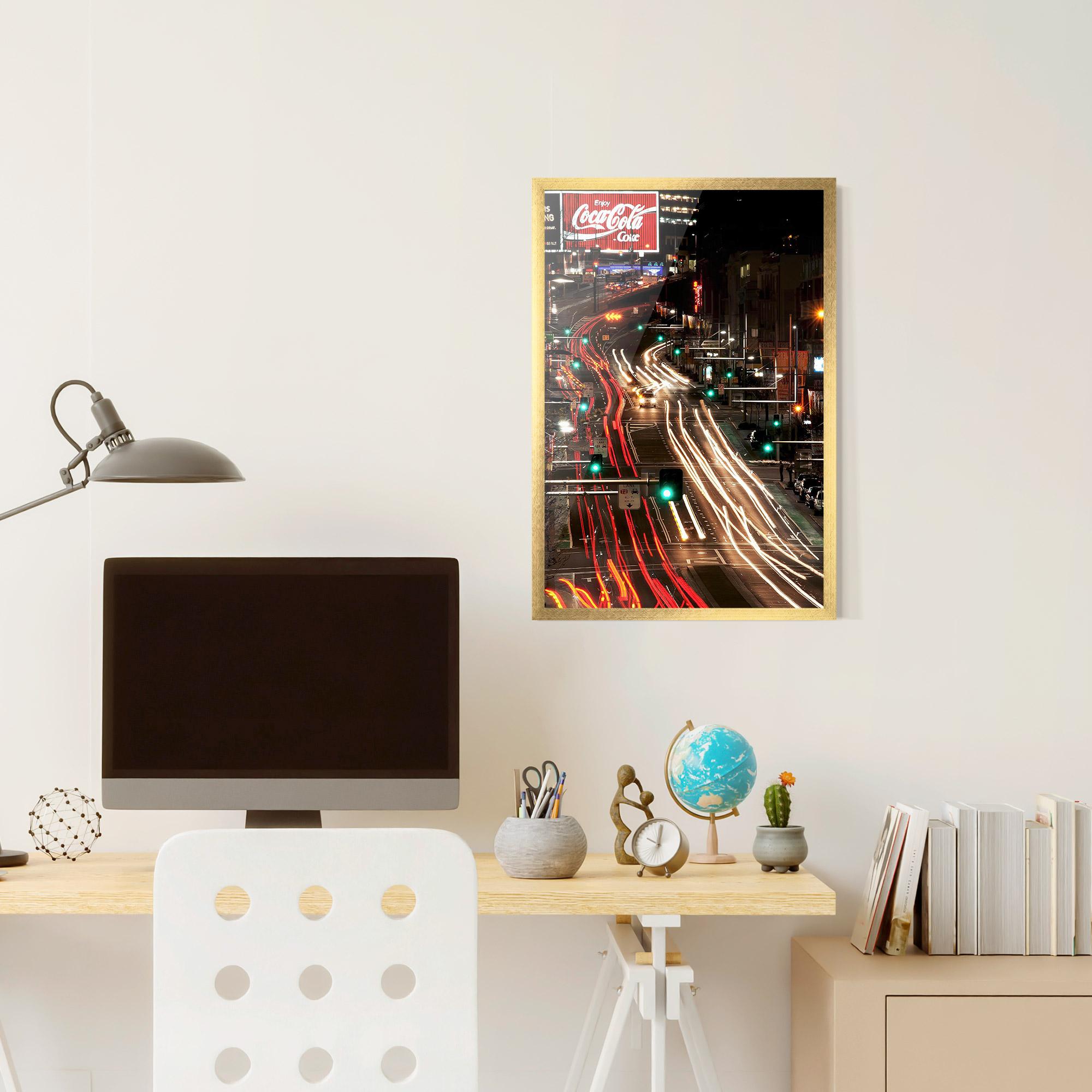 Gerahmte Poster Car Light Road mockup 6