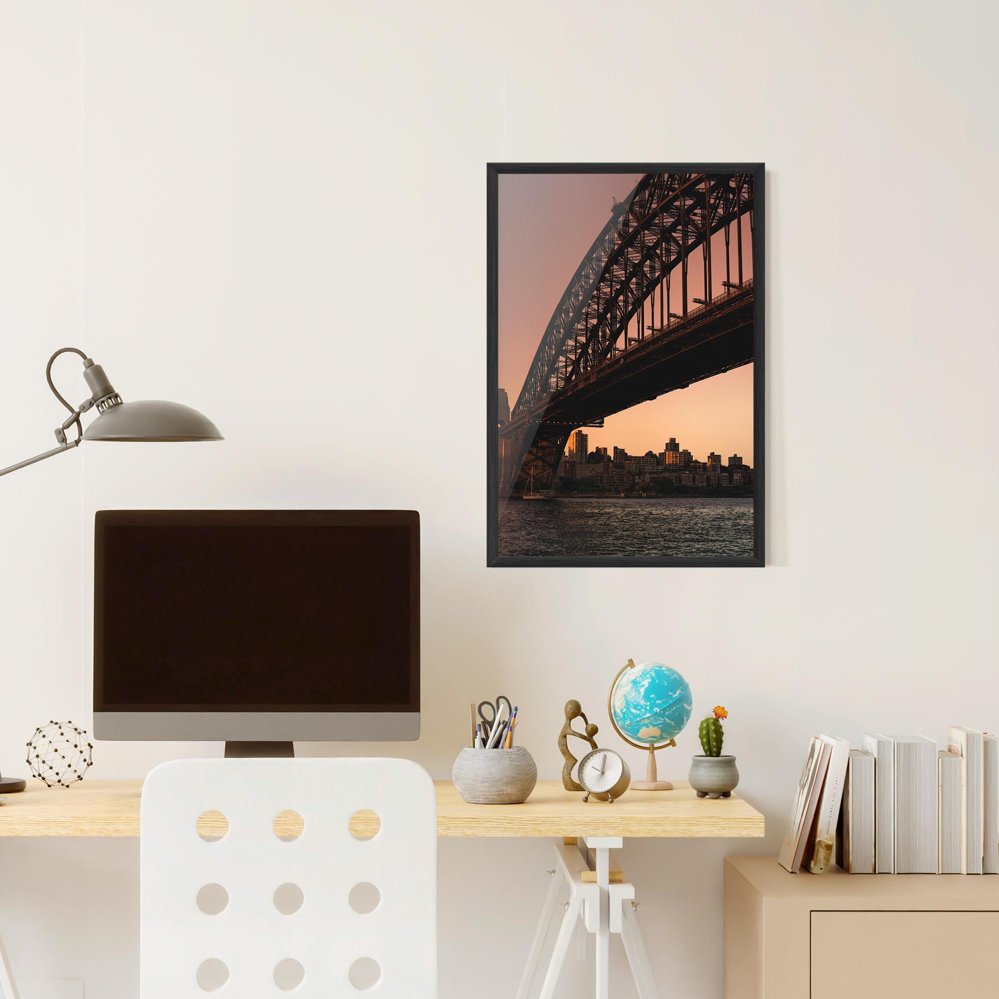 Gerahmte Poster Sunset Harbour Bridge mockup 6
