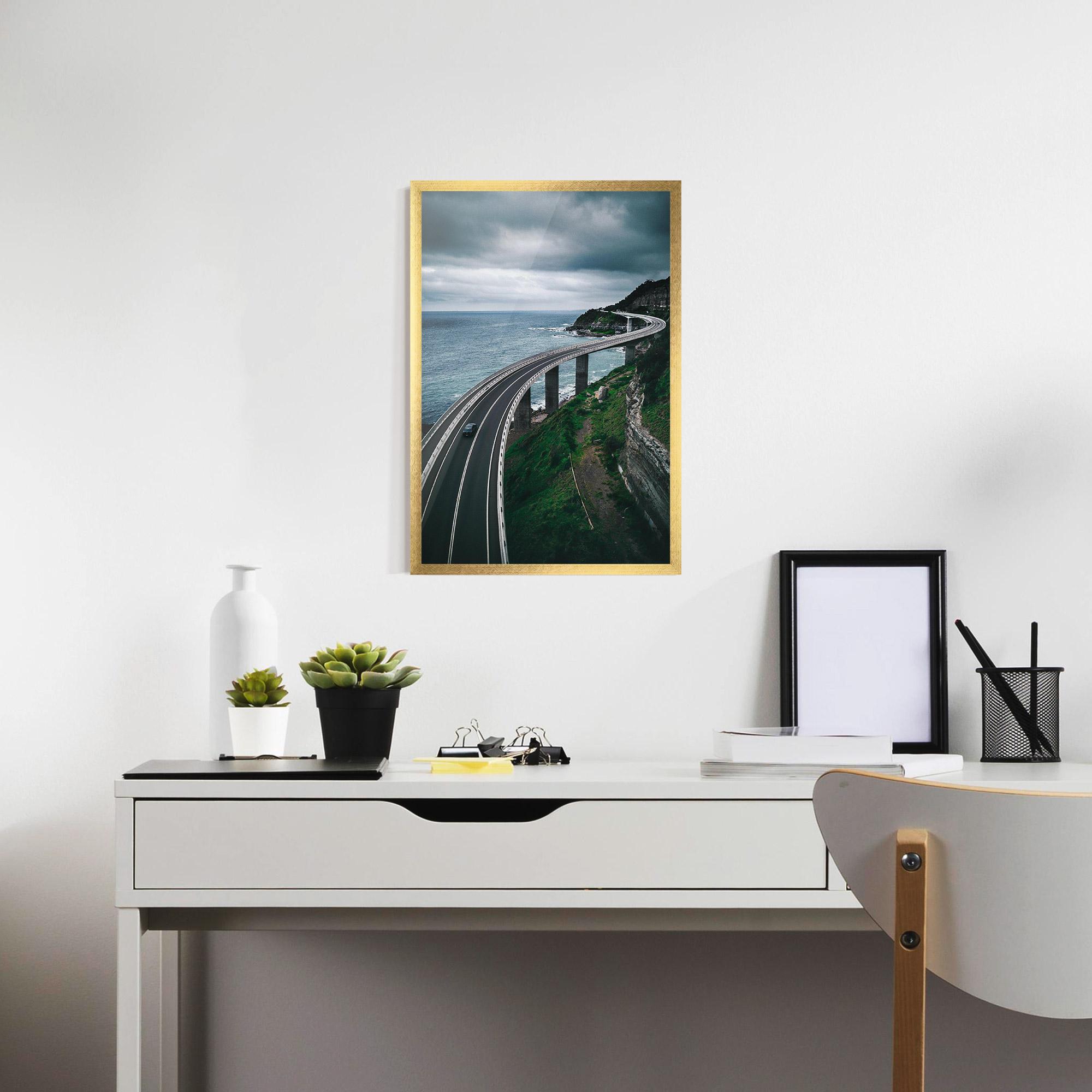 Gerahmte Poster Road Cloudy Day mockup 7