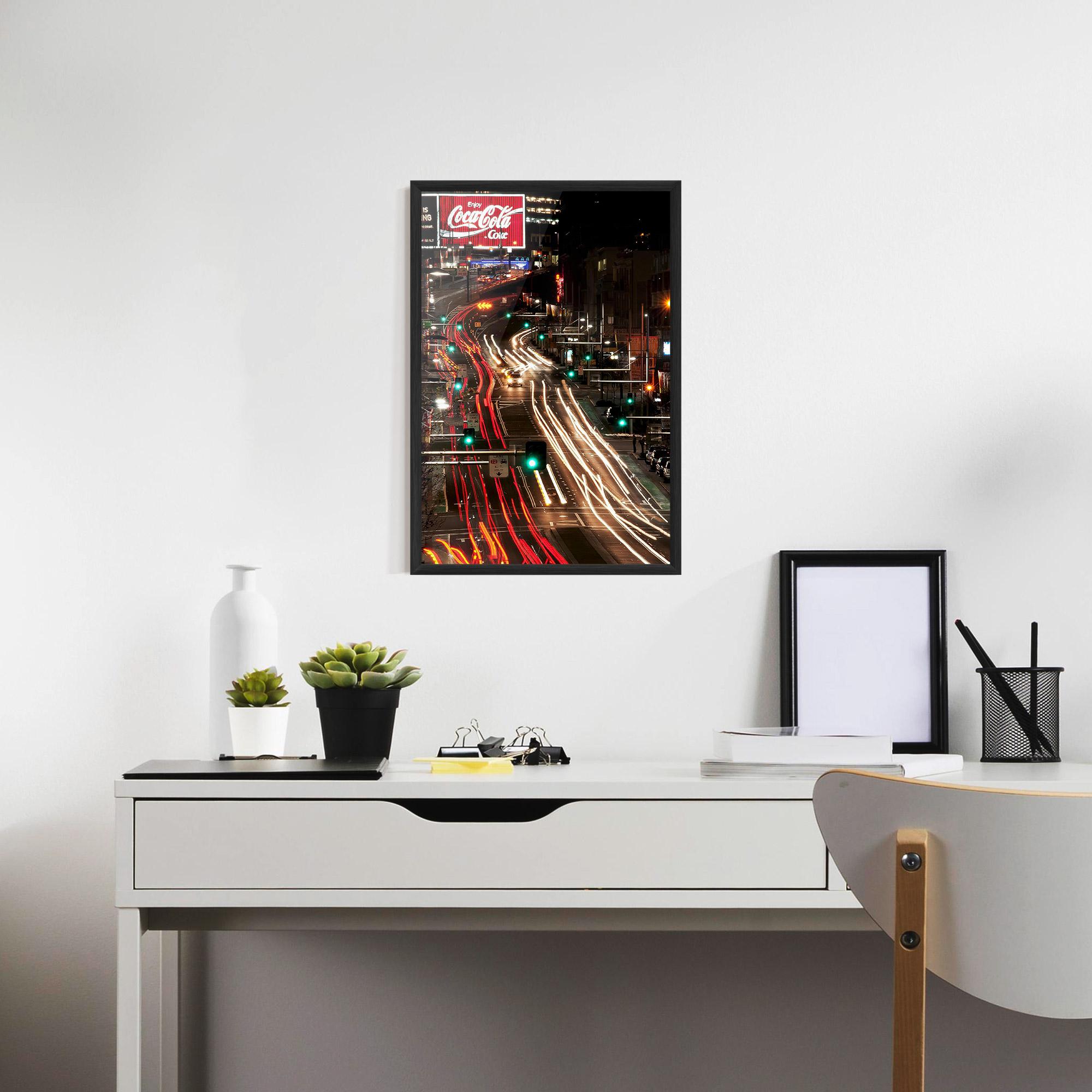 Gerahmte Poster Car Light Road mockup 7