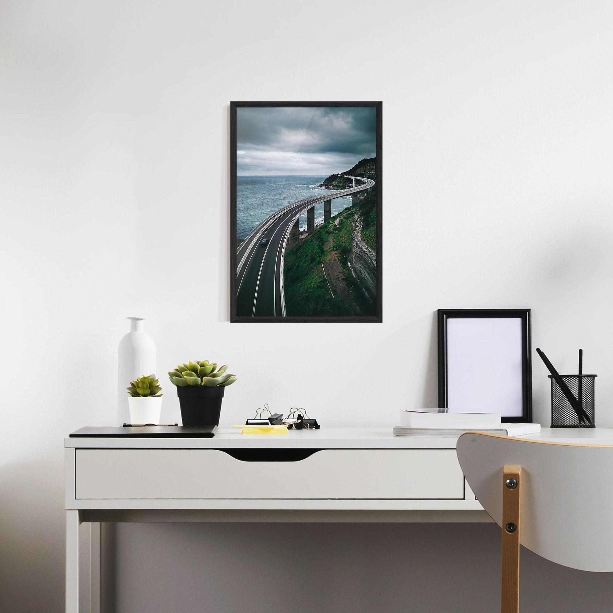 Gerahmte Poster Road Cloudy Day mockup 7