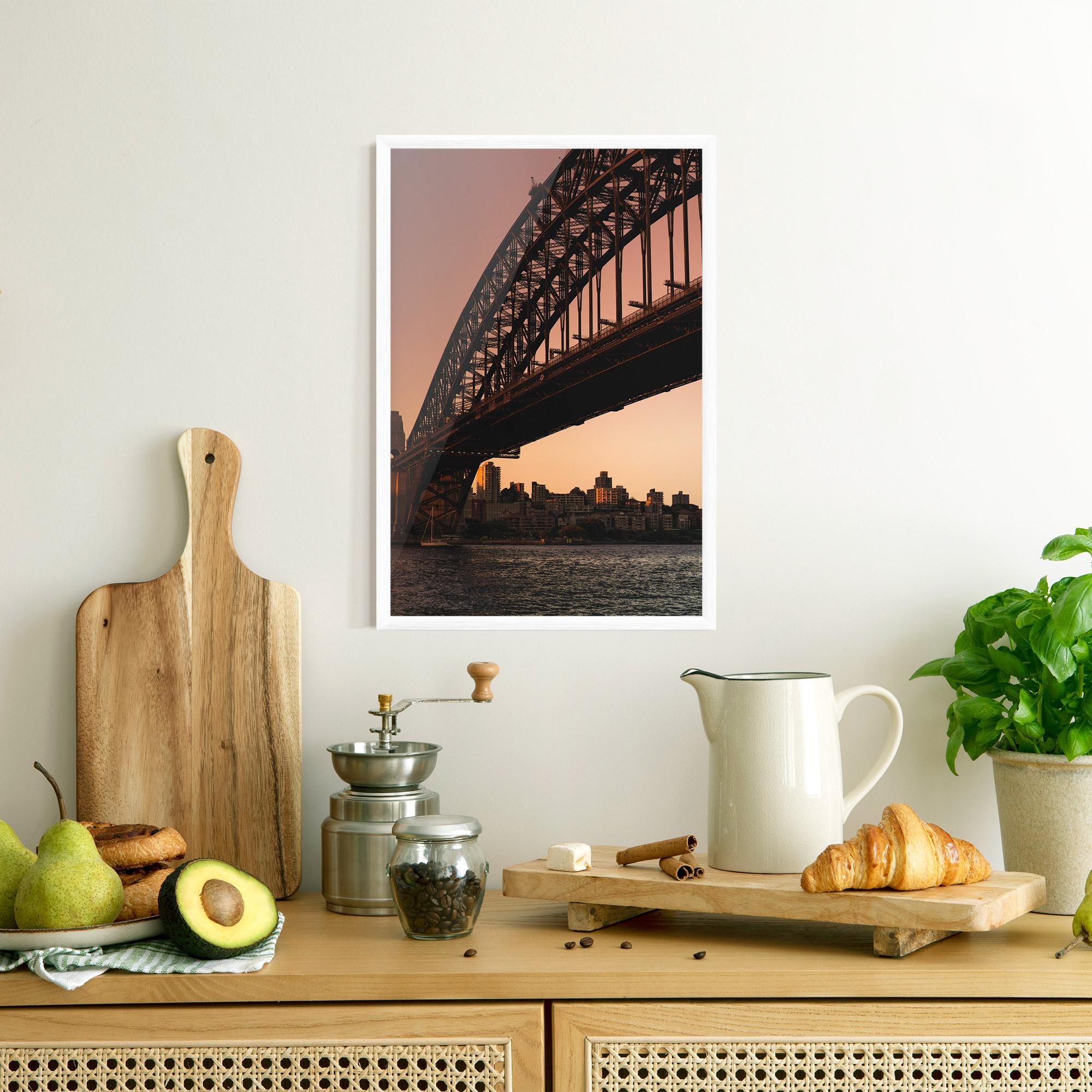 Gerahmte Poster Sunset Harbour Bridge mockup 8