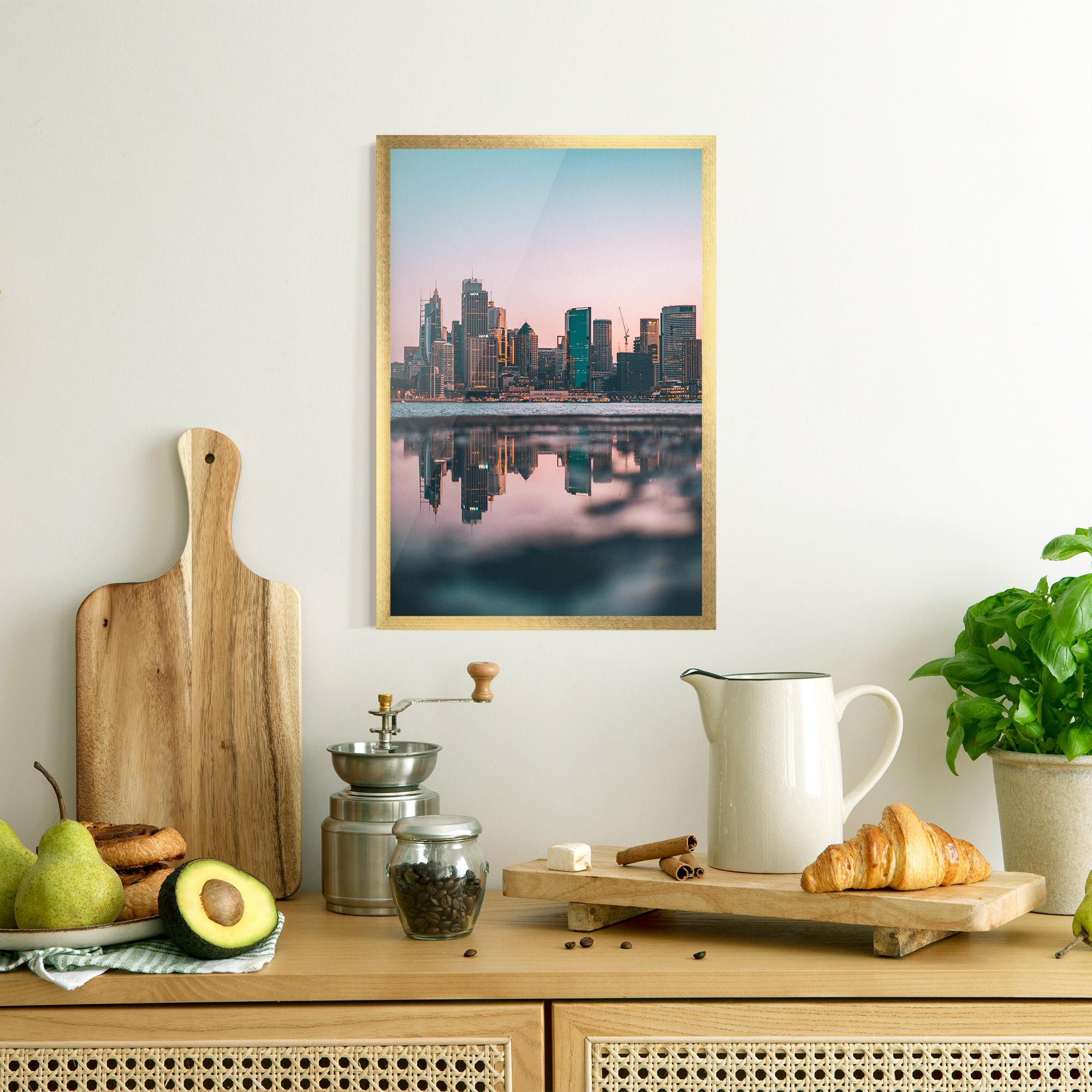 Gerahmte Poster Reflection Skyline mockup 8