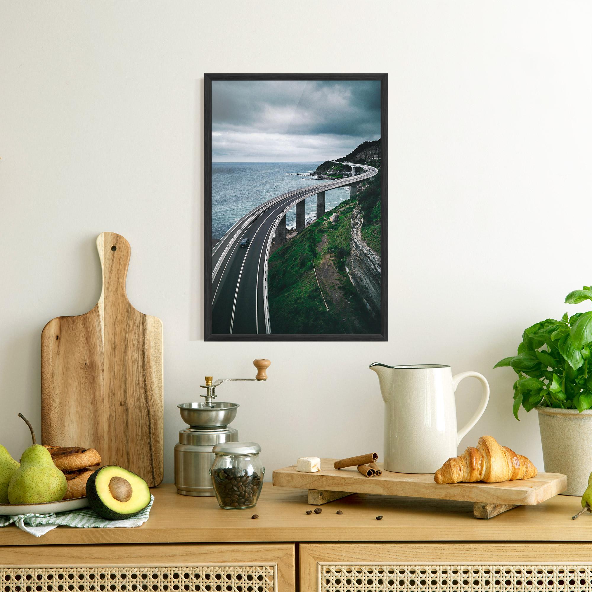 Gerahmte Poster Road Cloudy Day mockup 8