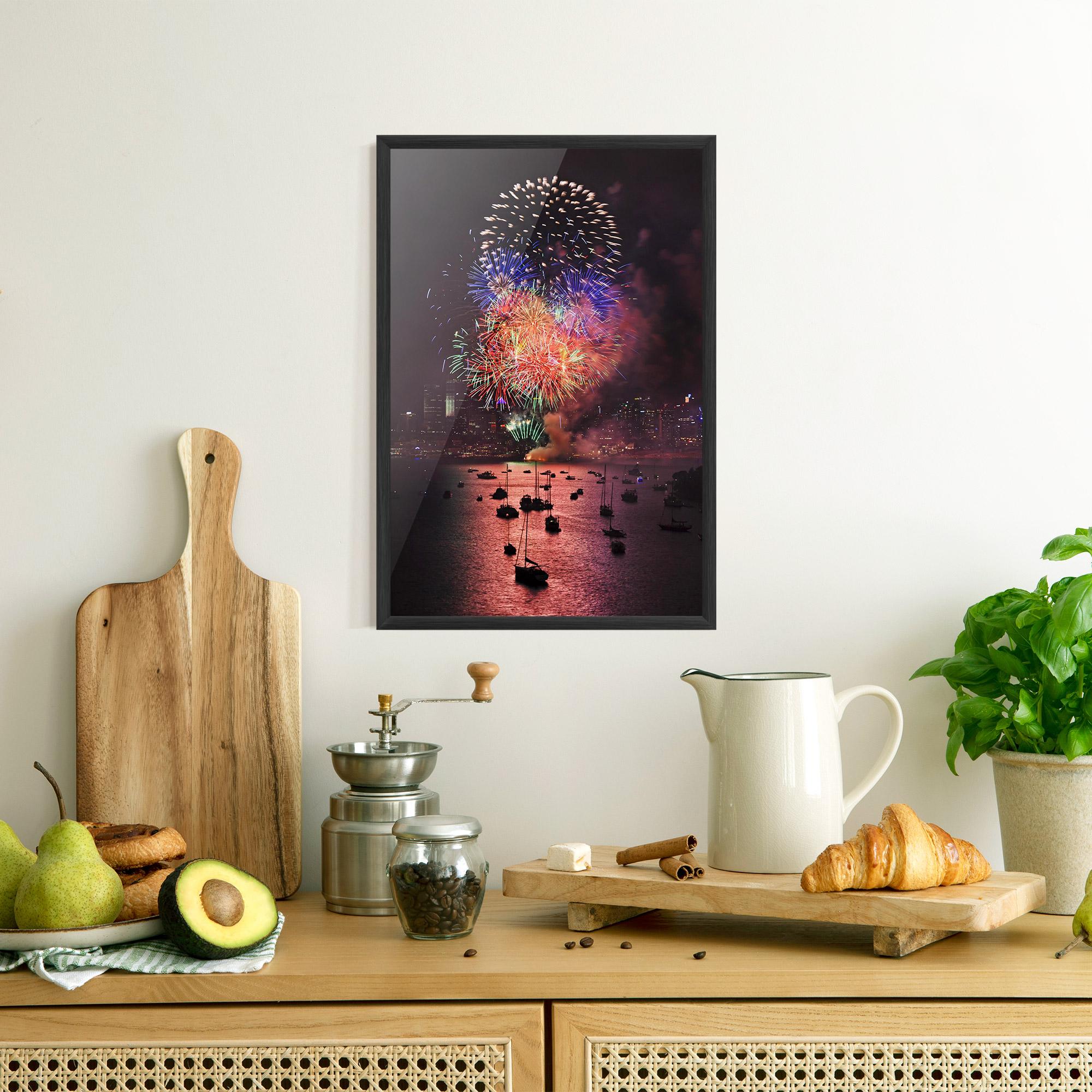 Gerahmte Poster Sydney Firework mockup 8