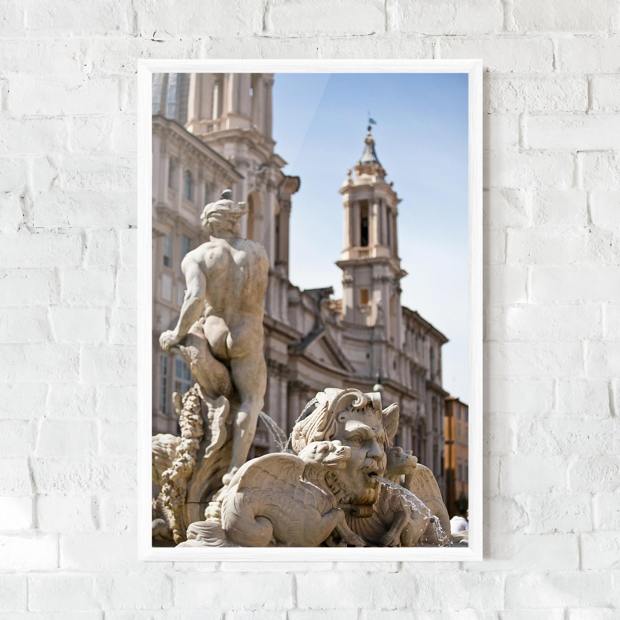 Gerahmte Poster Baroque Statue Italy mockup 0