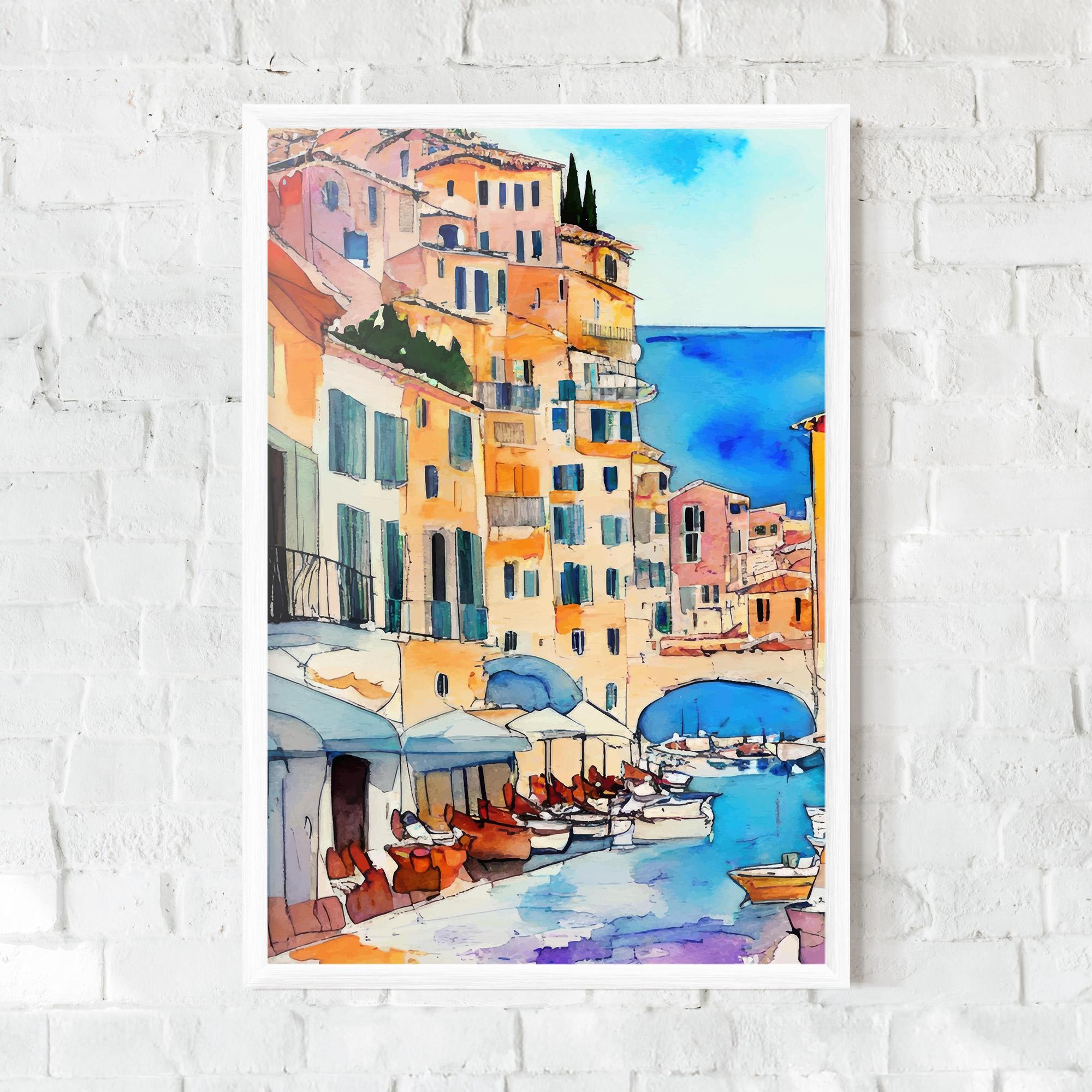 Gerahmte Poster France Watercolor mockup 0