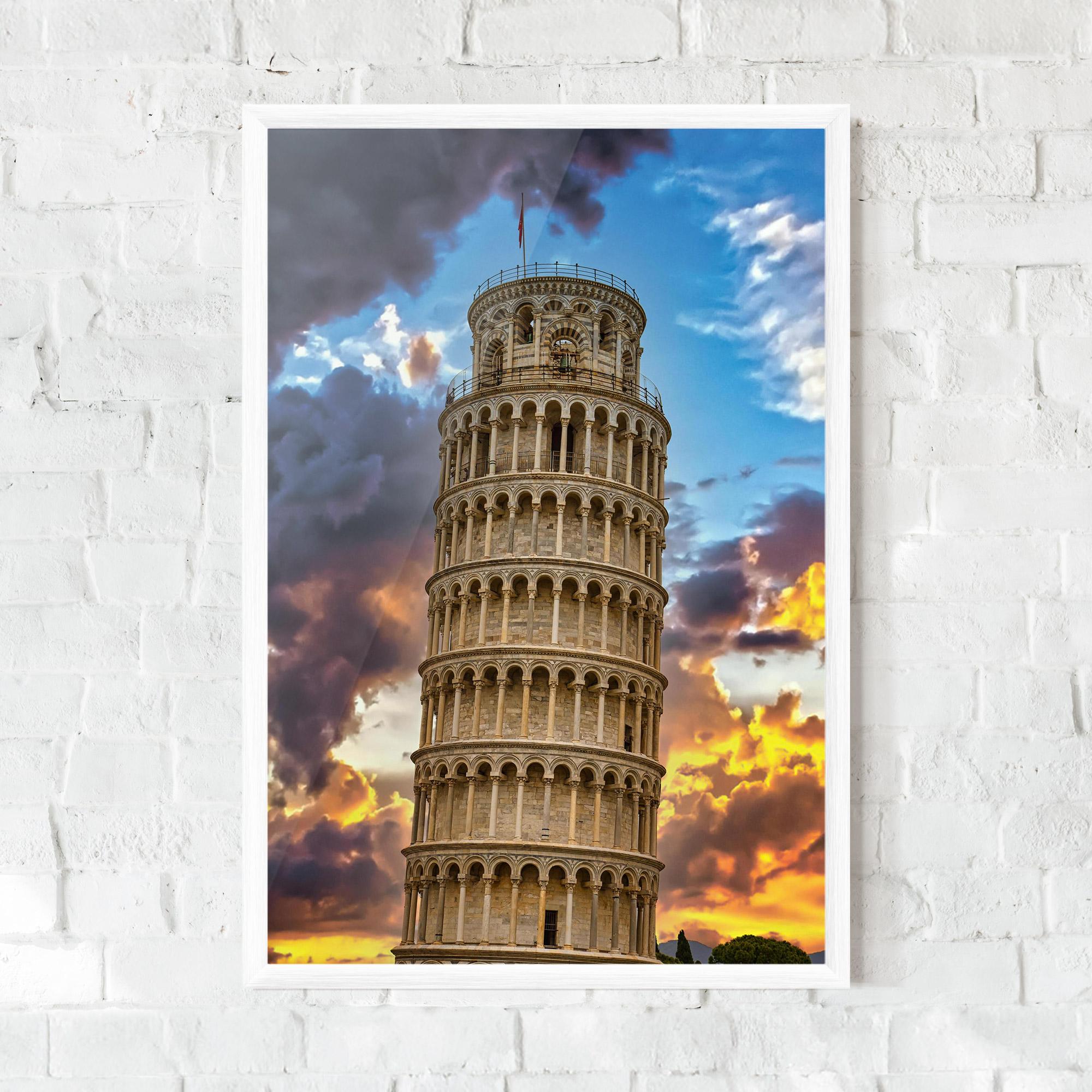 Gerahmte Poster Tower Of Pisa Sunset mockup 0