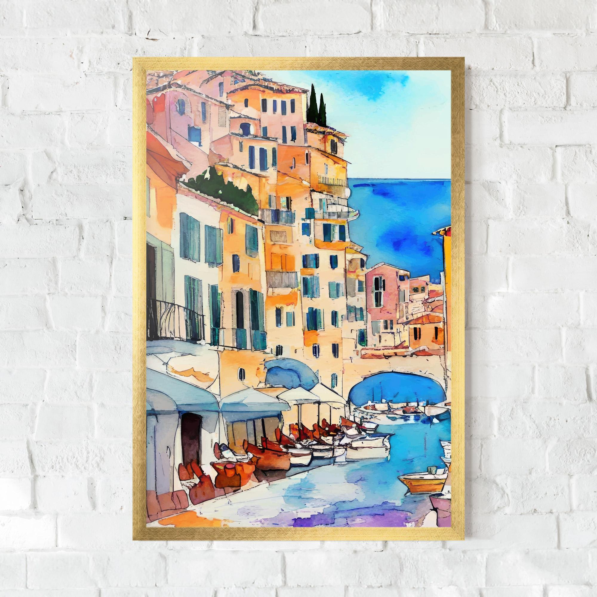 Gerahmte Poster France Watercolor mockup 0