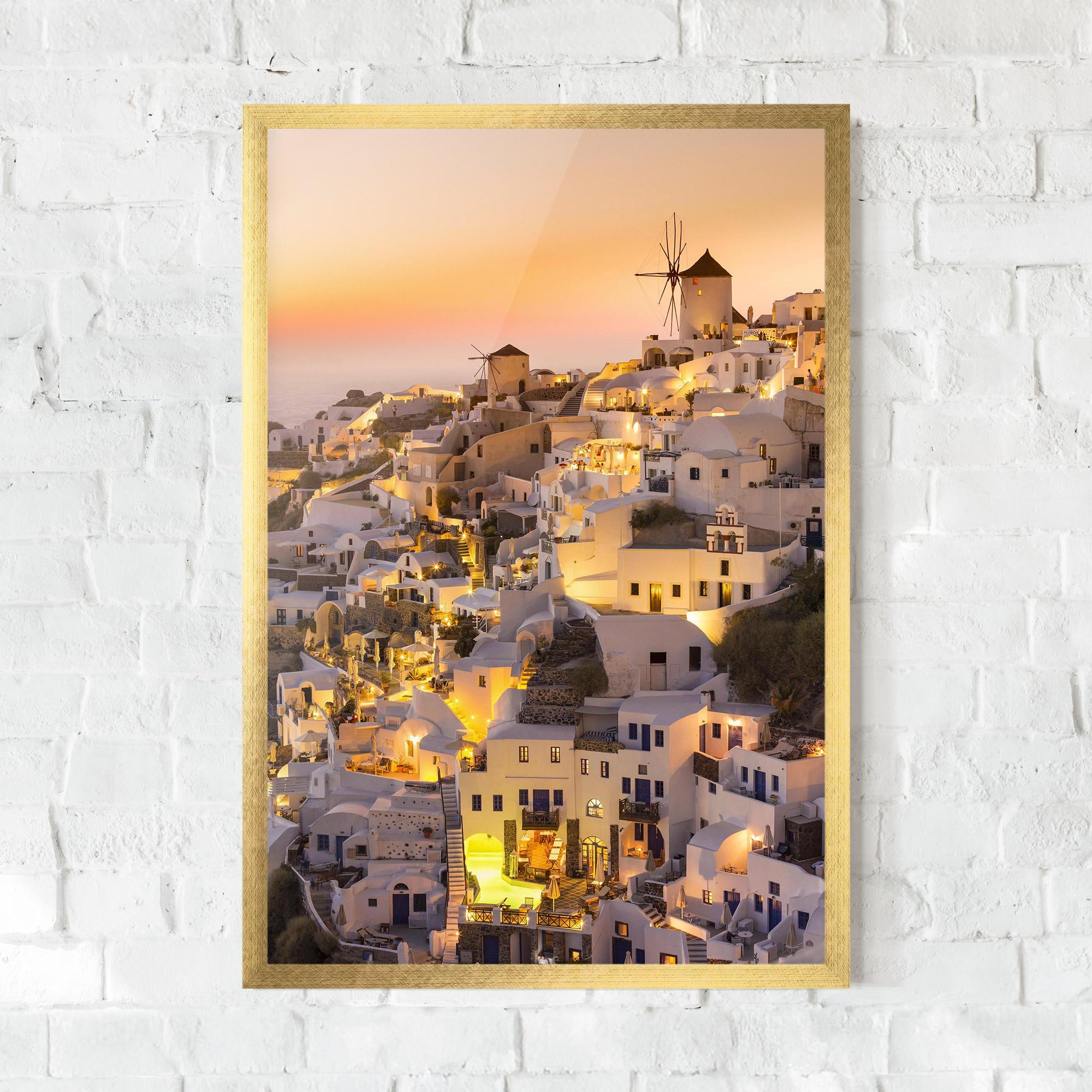 Gerahmte Poster Santorini Greece mockup 0