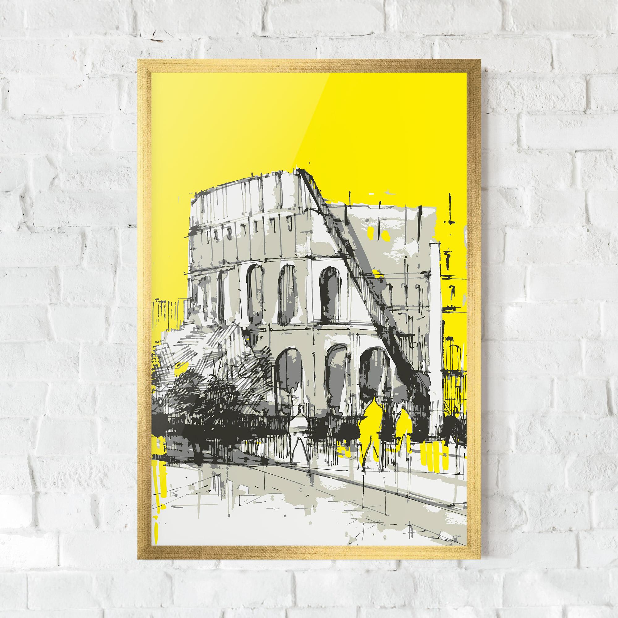 Gerahmte Poster Yellow Colosseum mockup 0
