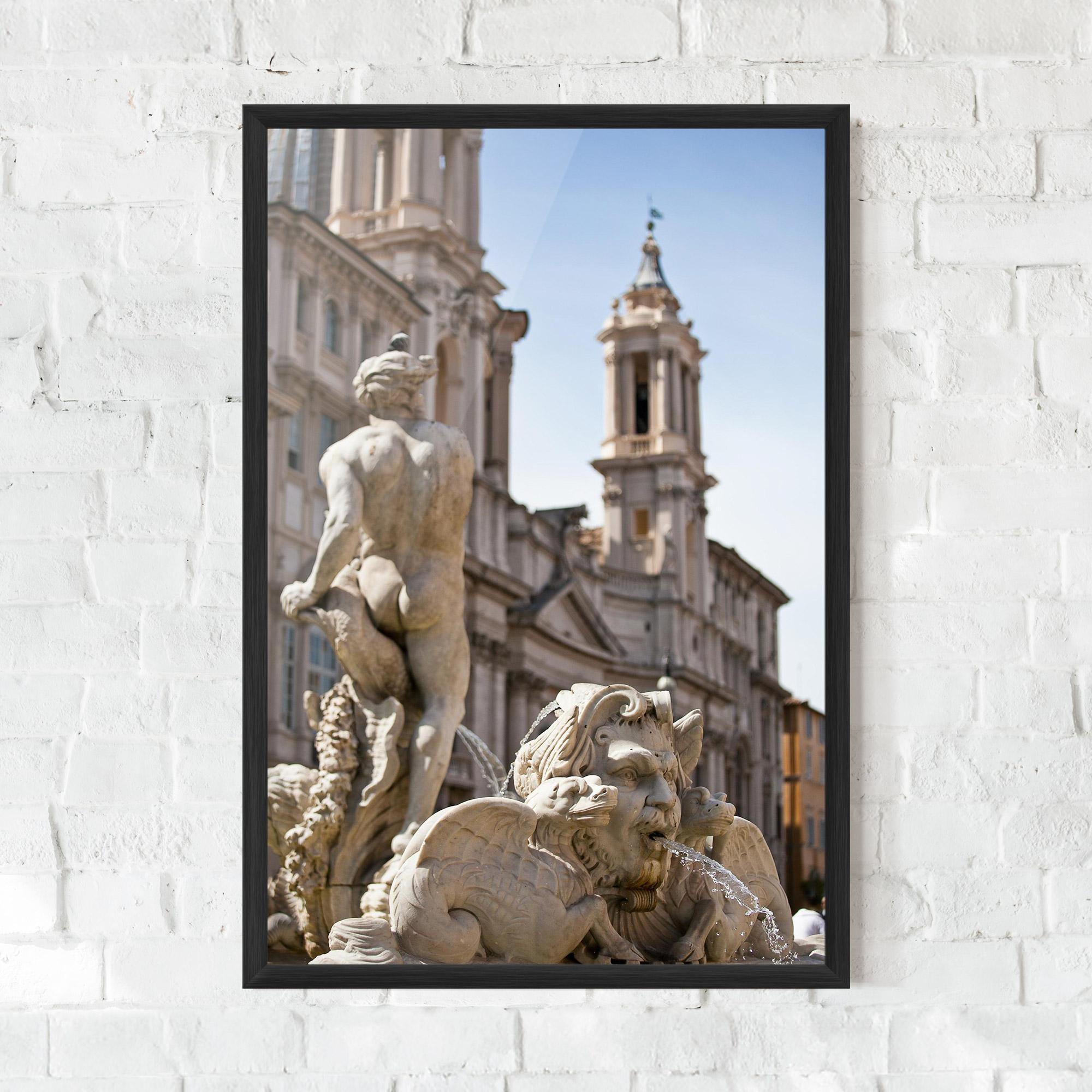Gerahmte Poster Baroque Statue Italy mockup 0
