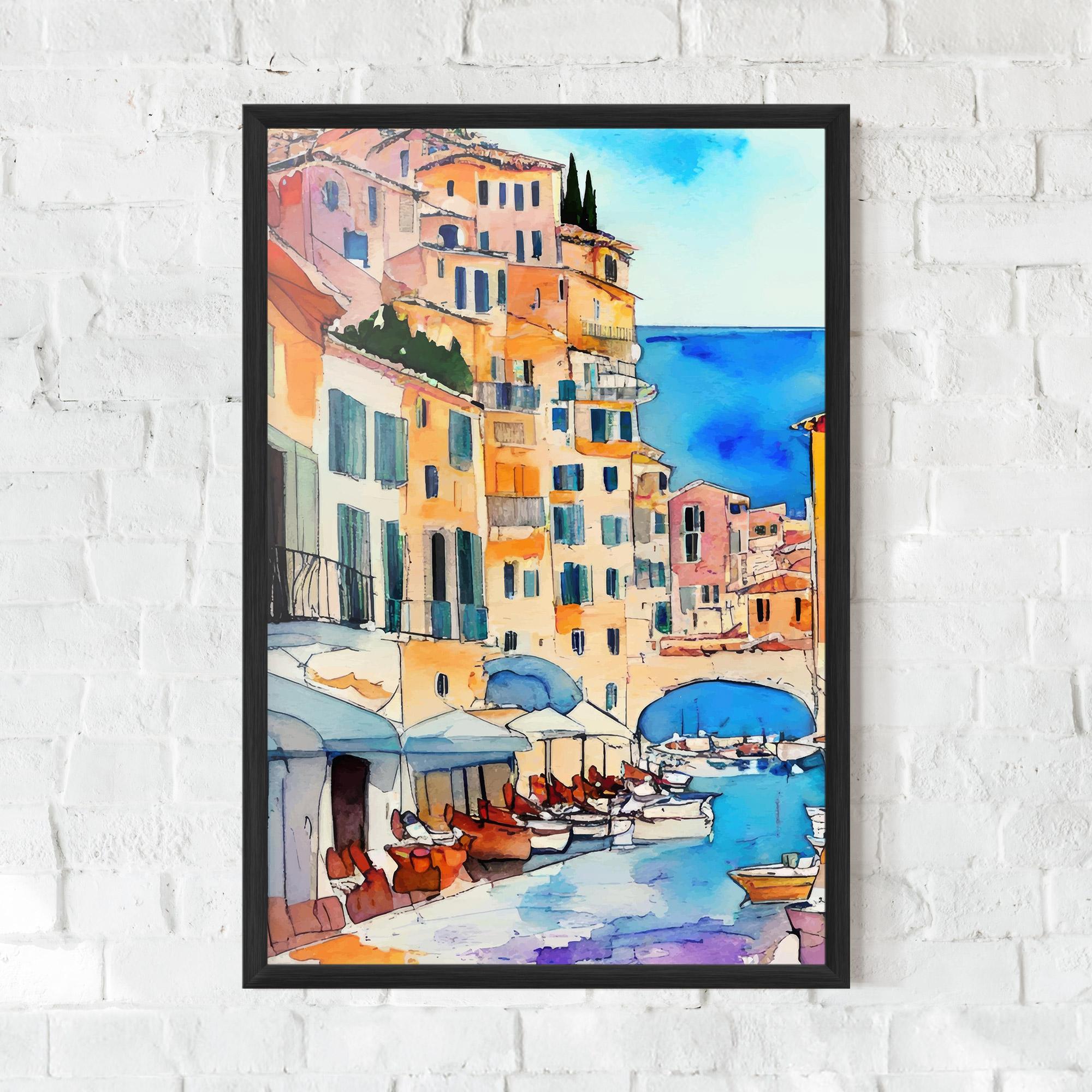 Gerahmte Poster France Watercolor mockup 0