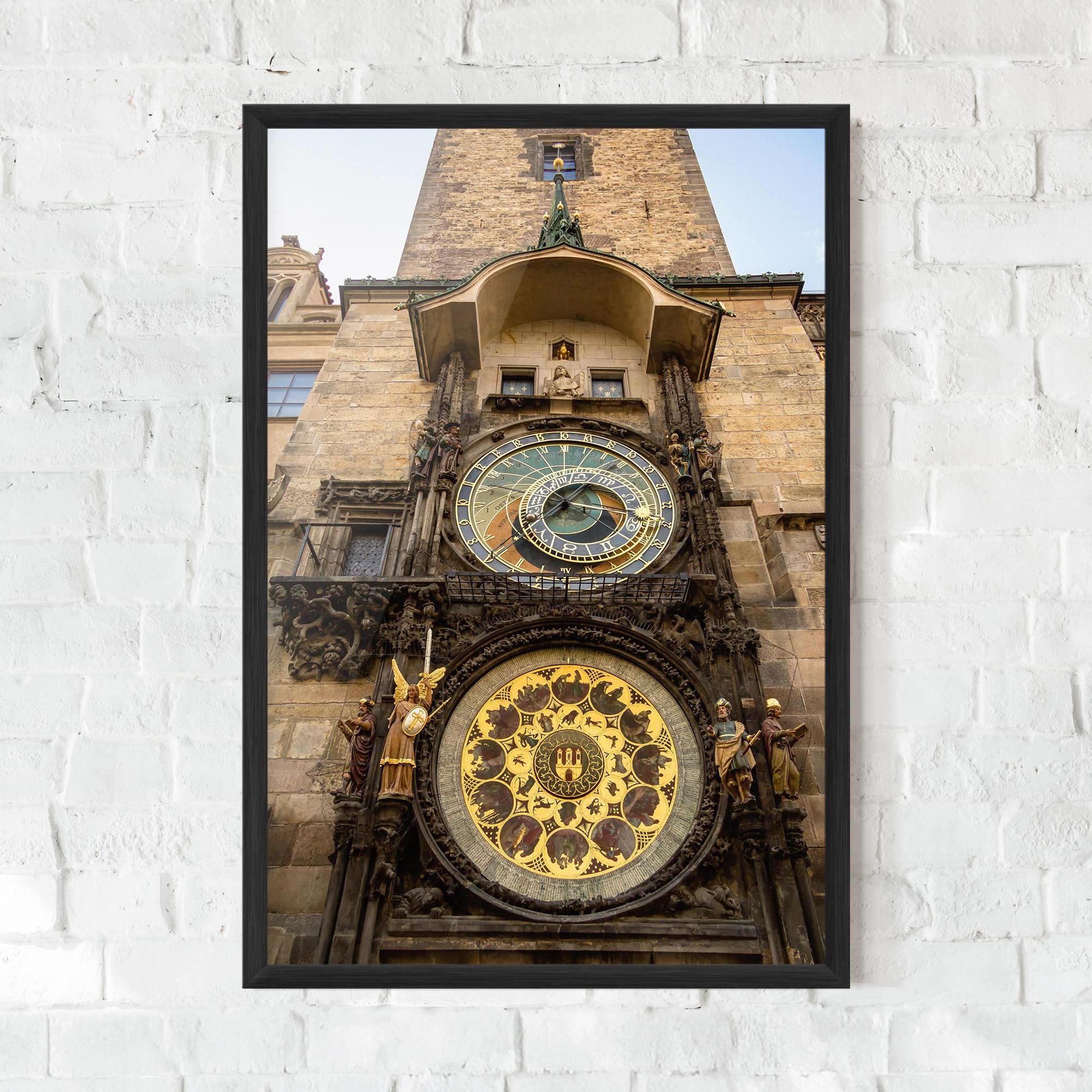 Gerahmte Poster Prague Clock mockup 0