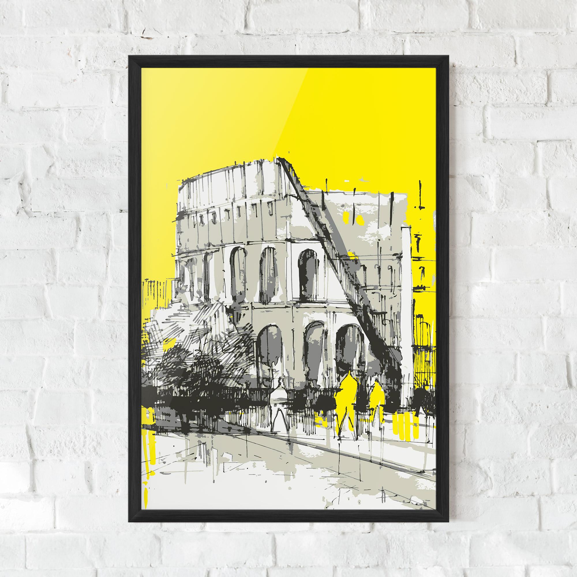 Gerahmte Poster Yellow Colosseum mockup 0