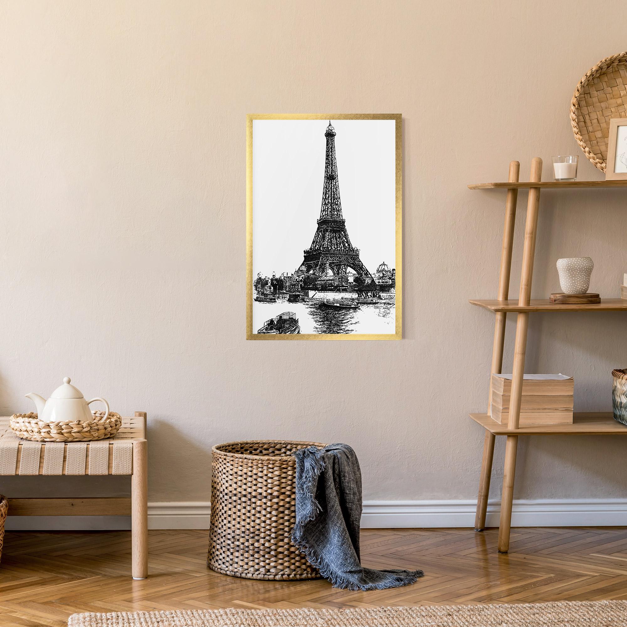Gerahmte Poster Eiffel Tower Drawing mockup 9