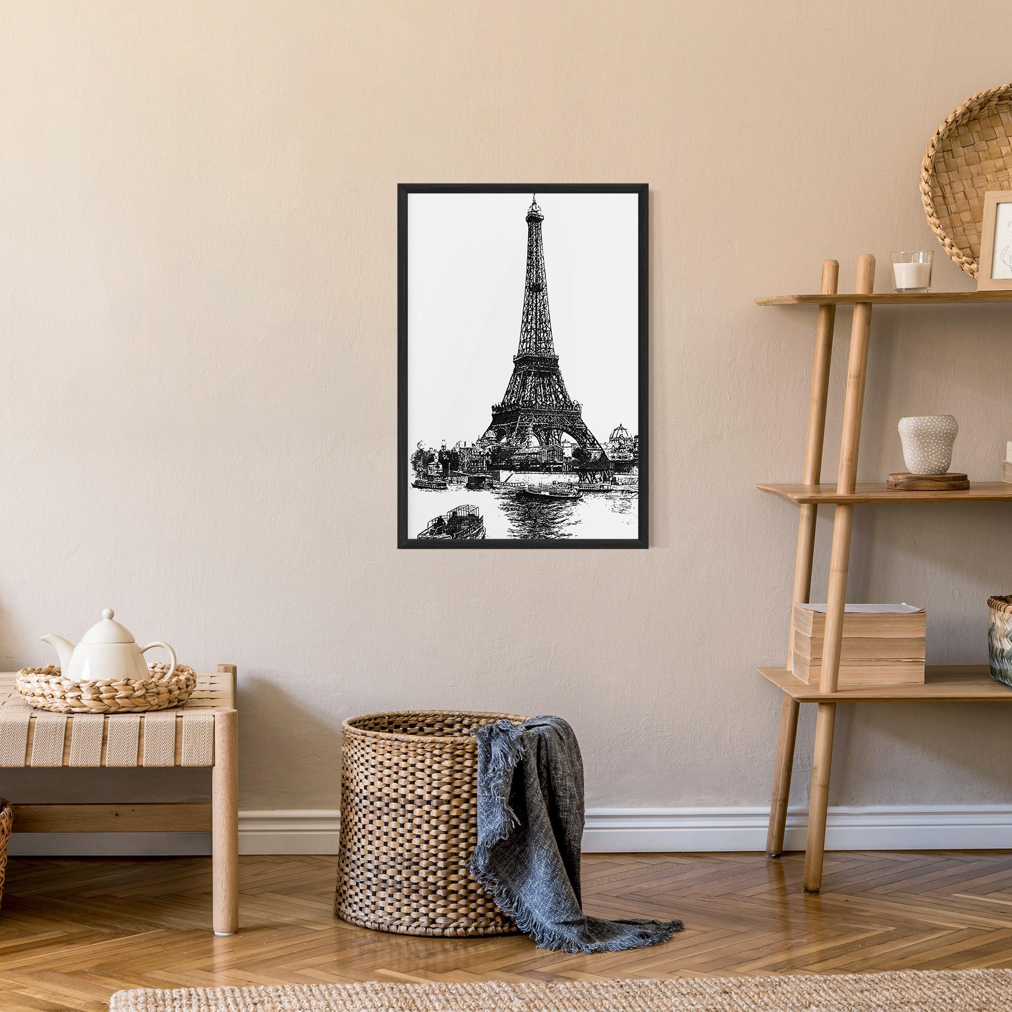Gerahmte Poster Eiffel Tower Drawing mockup 9