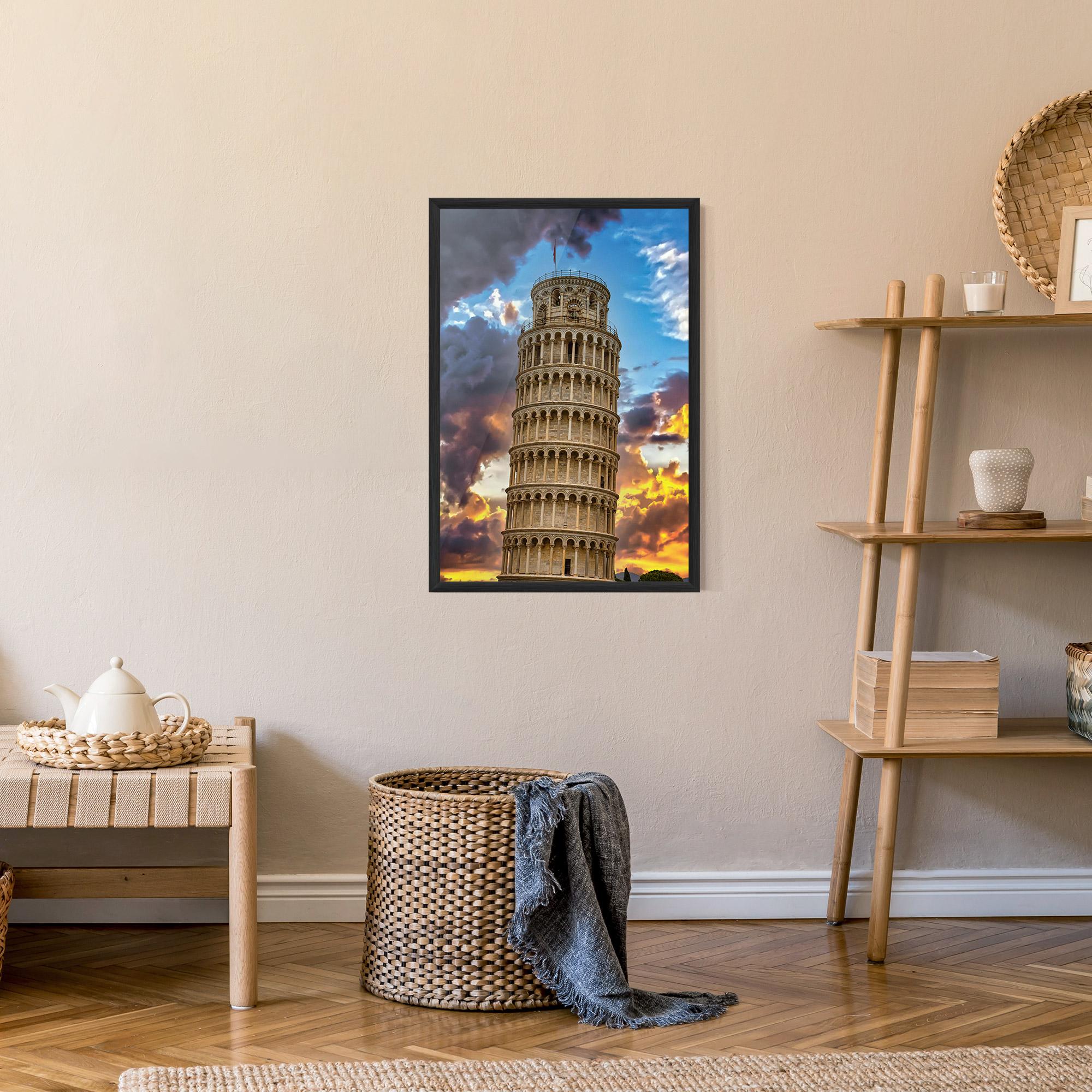 Gerahmte Poster Tower Of Pisa Sunset mockup 9