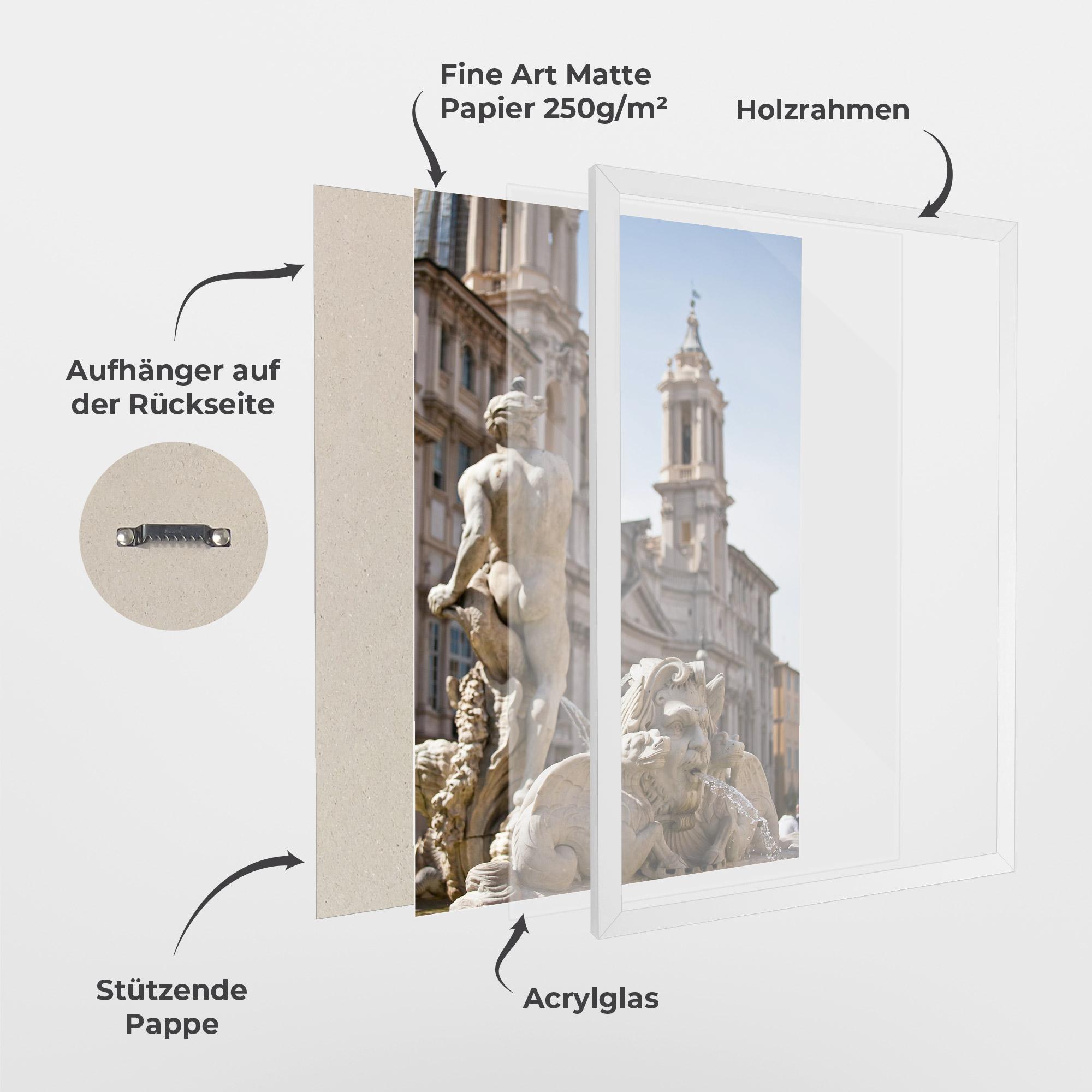 Gerahmte Poster Baroque Statue Italy mockup 1