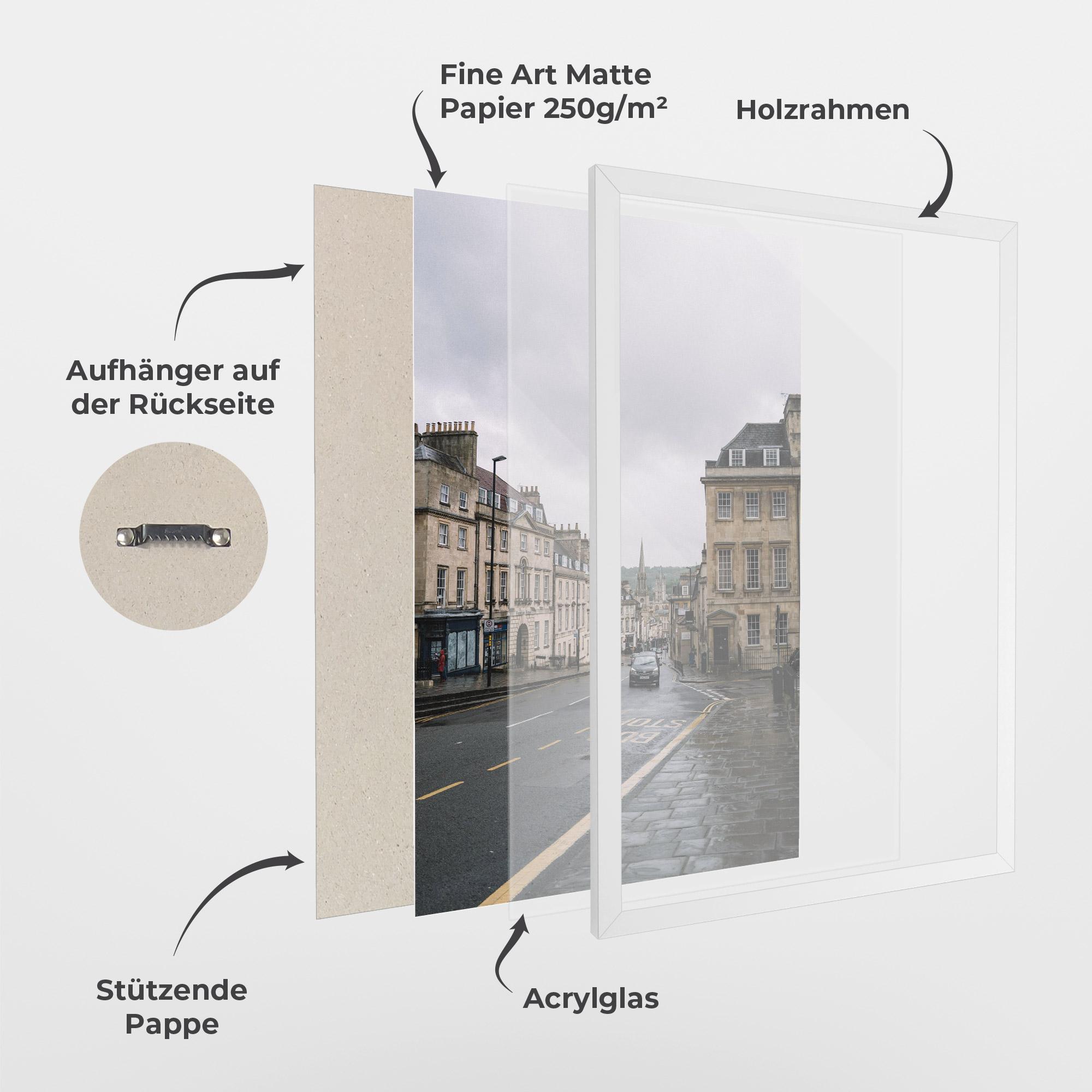 Gerahmte Poster England Street mockup 1