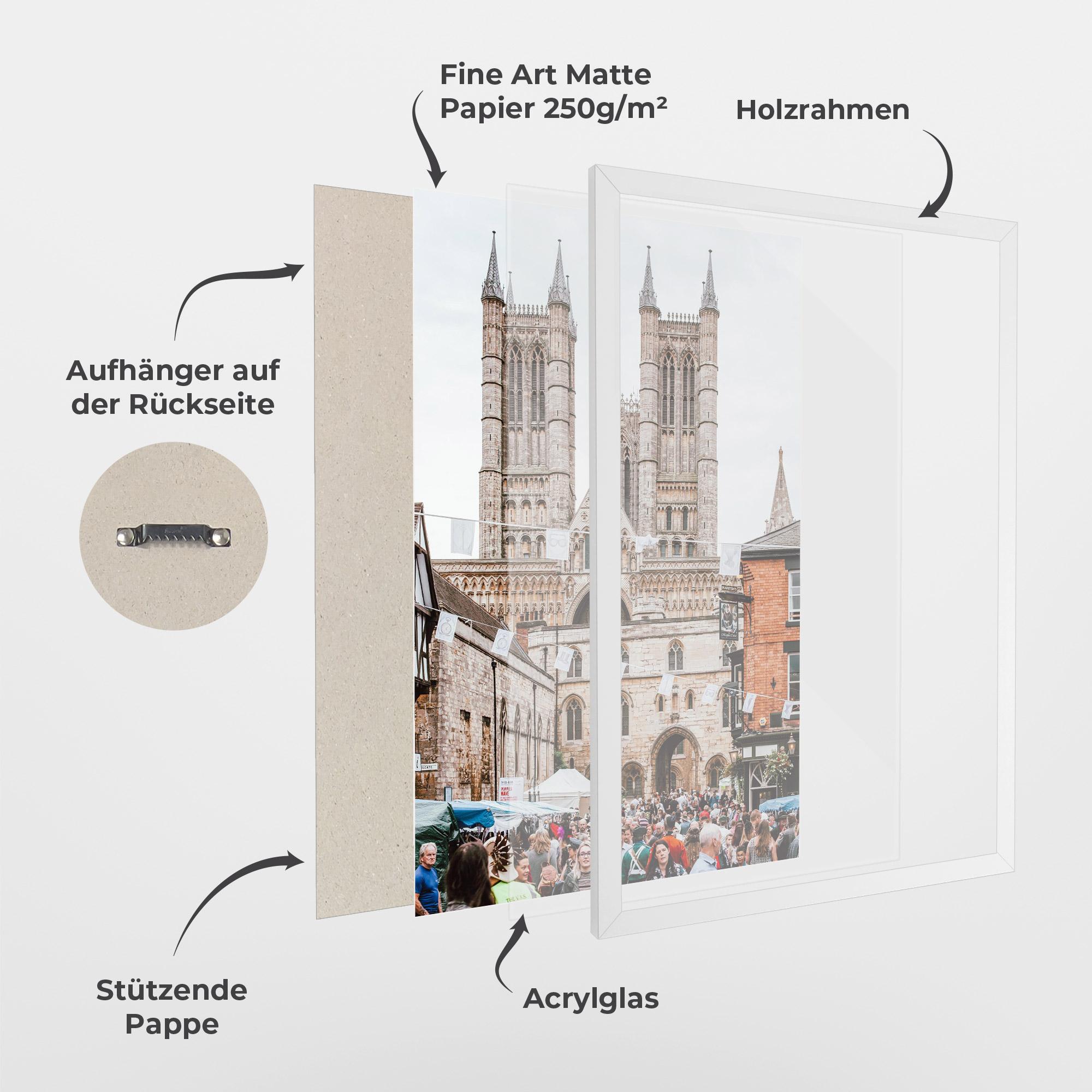 Gerahmte Poster Lincoln Cathedral mockup 1