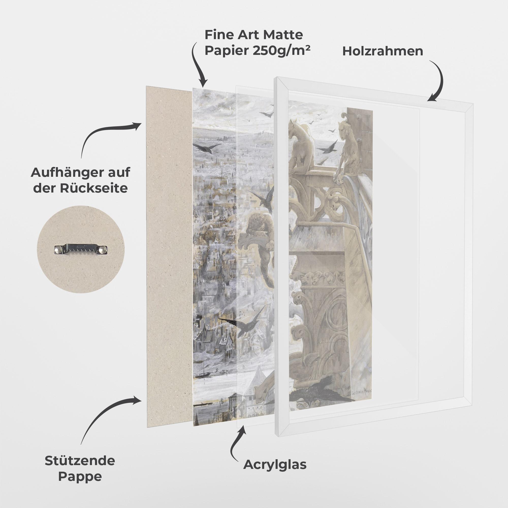 Gerahmte Poster Notre Dame mockup 1