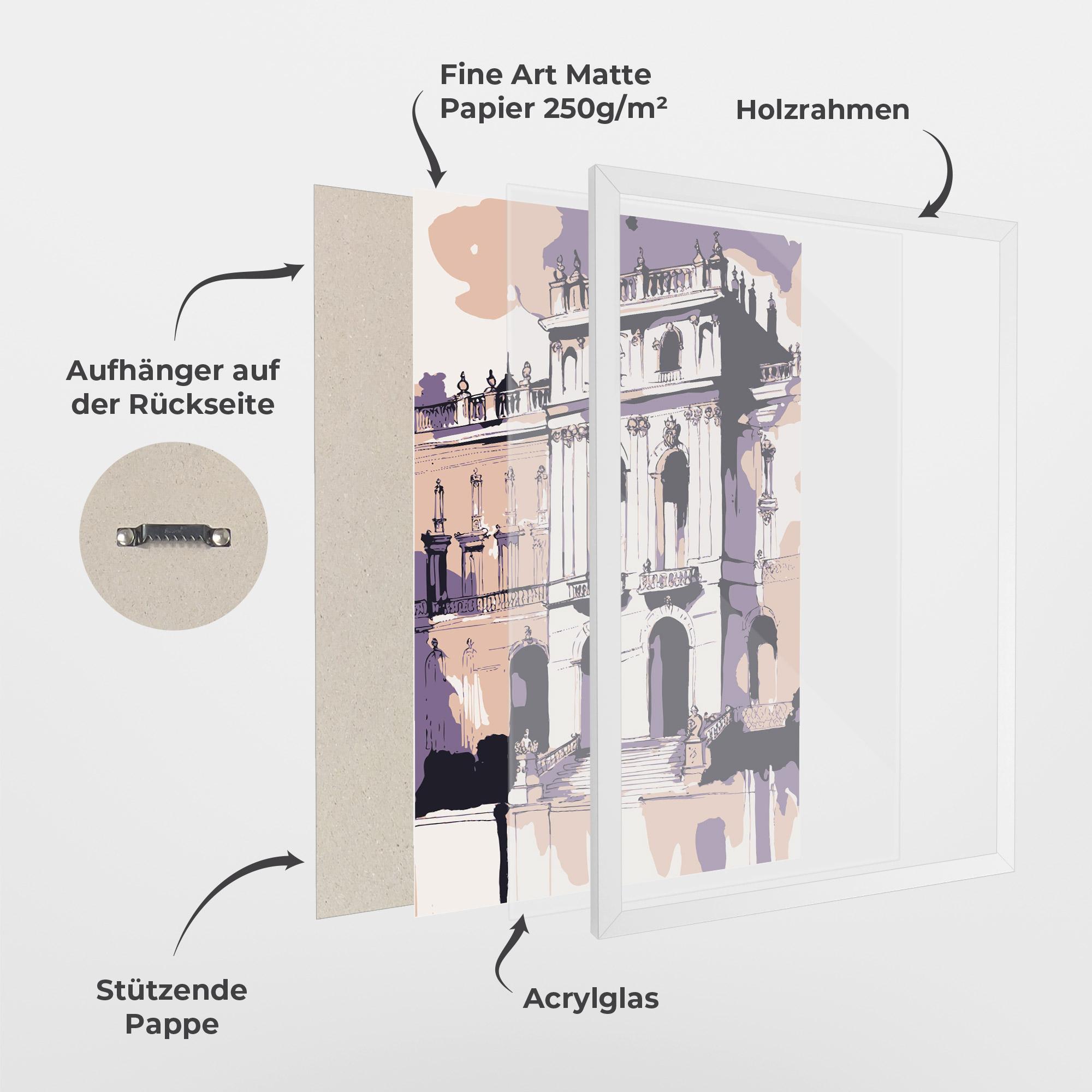 Gerahmte Poster Palace Of Versailles Art mockup 1