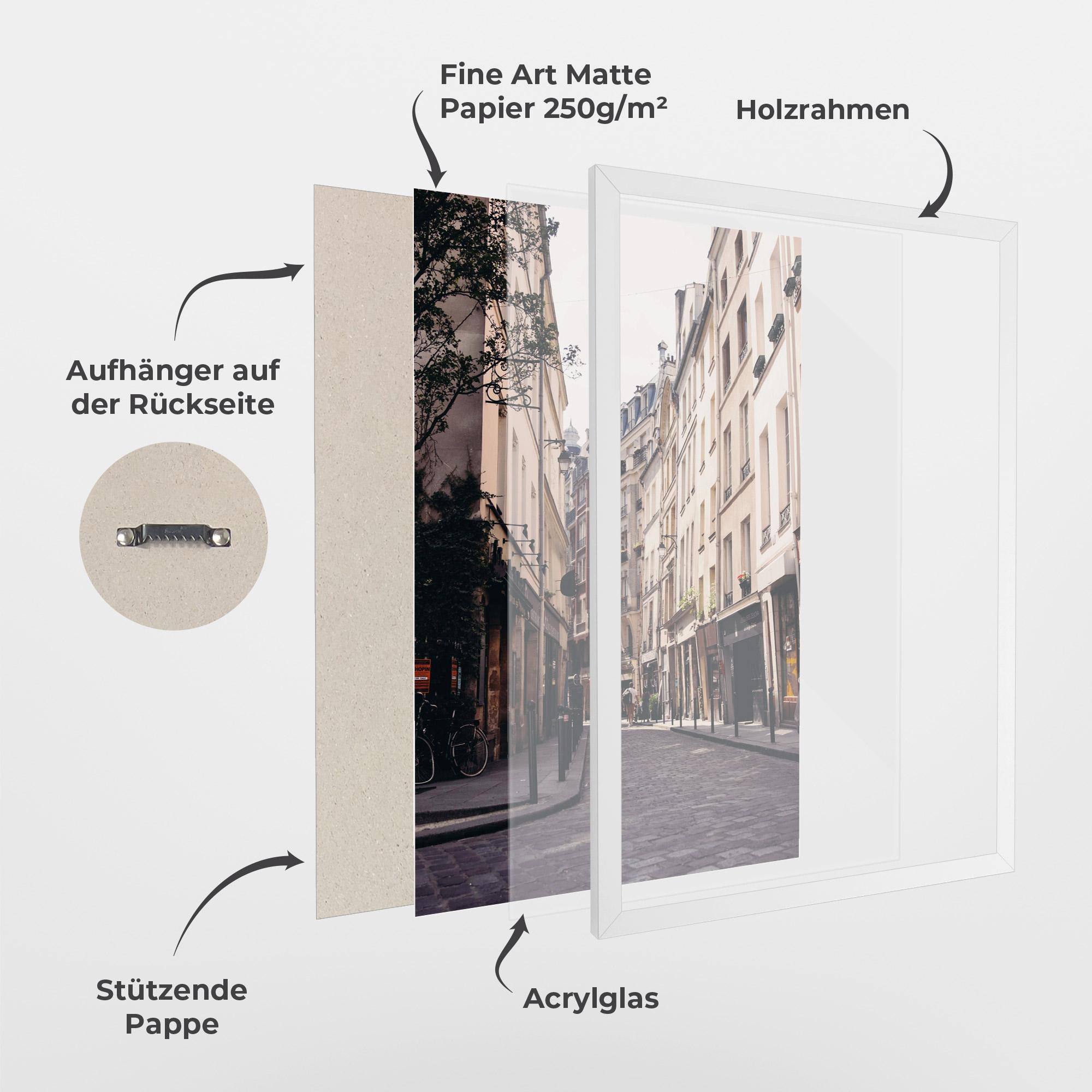 Gerahmte Poster Paris Street mockup 1