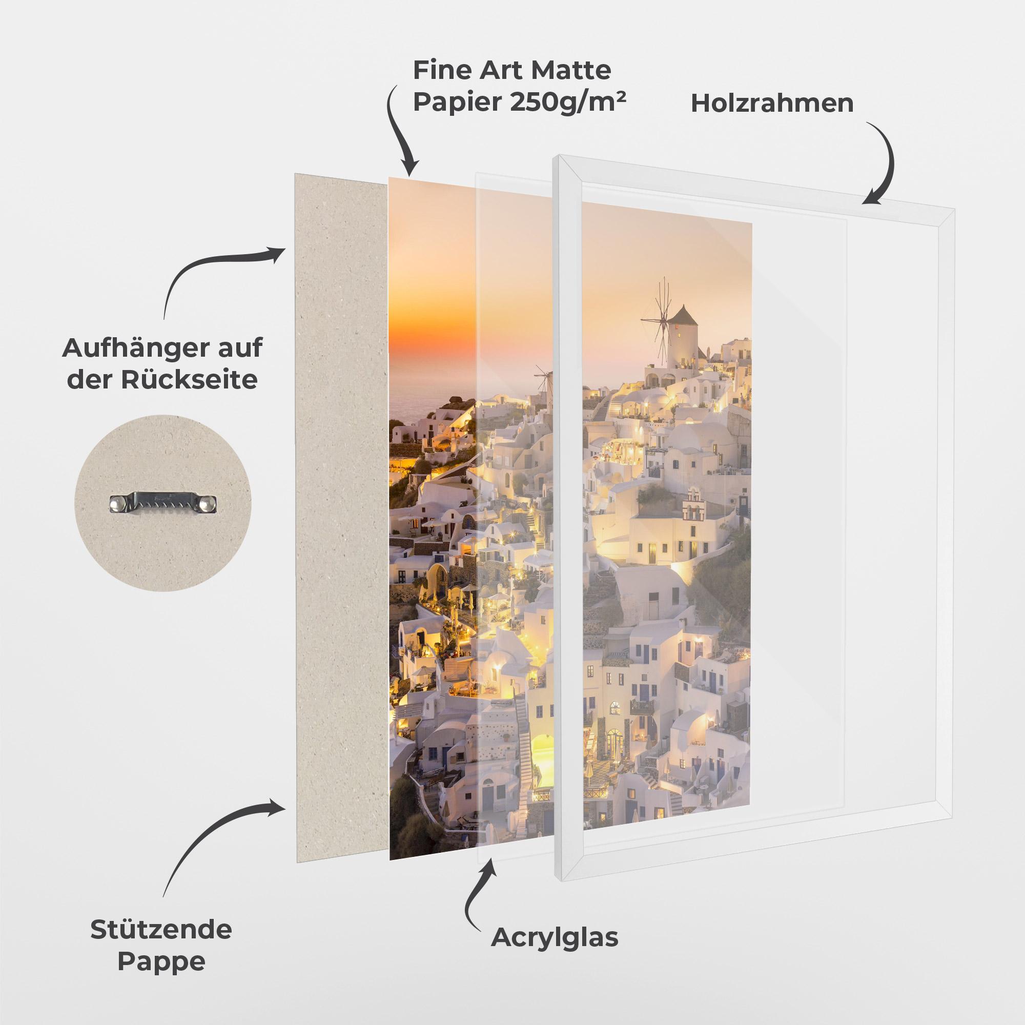 Gerahmte Poster Santorini Greece mockup 1