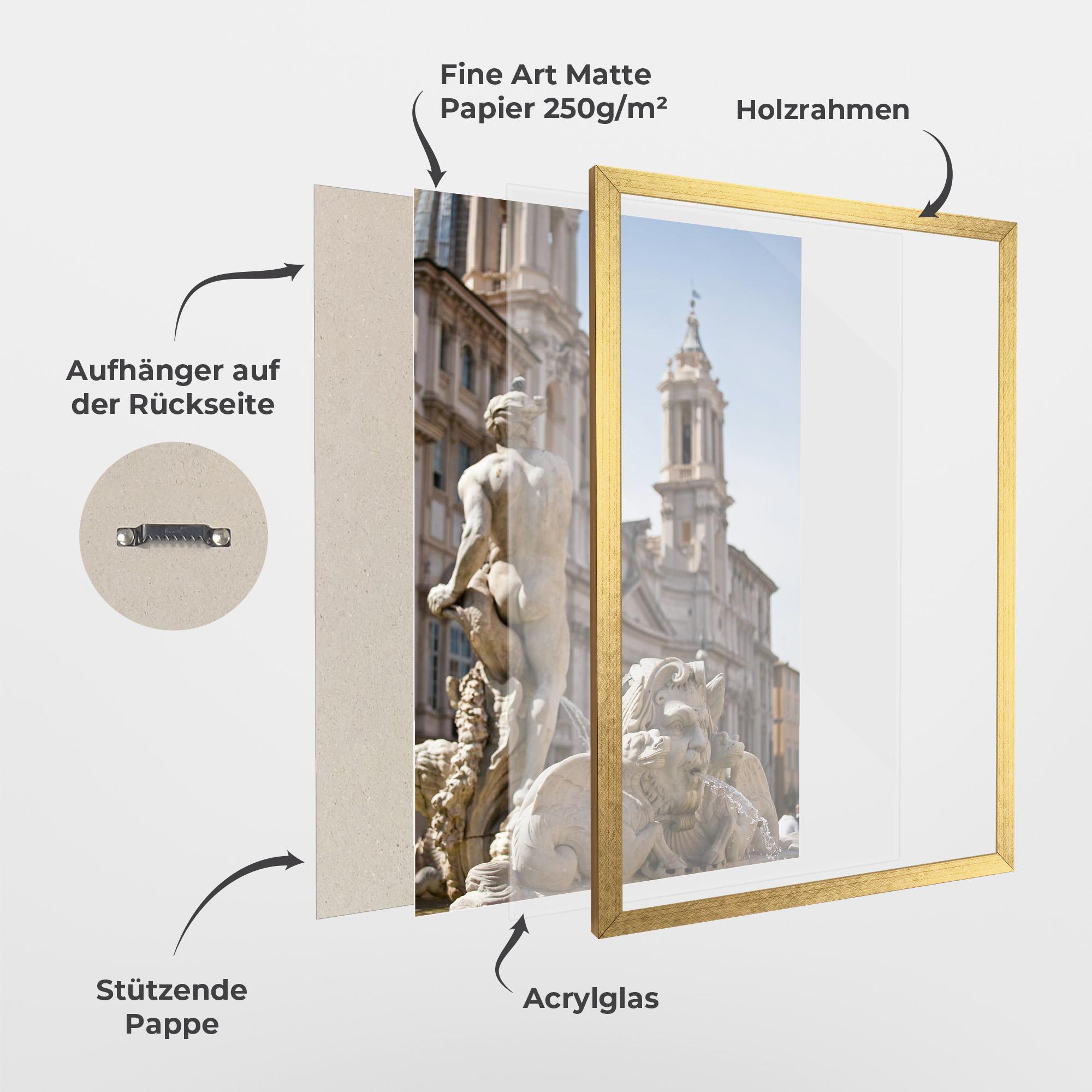 Gerahmte Poster Baroque Statue Italy mockup 1