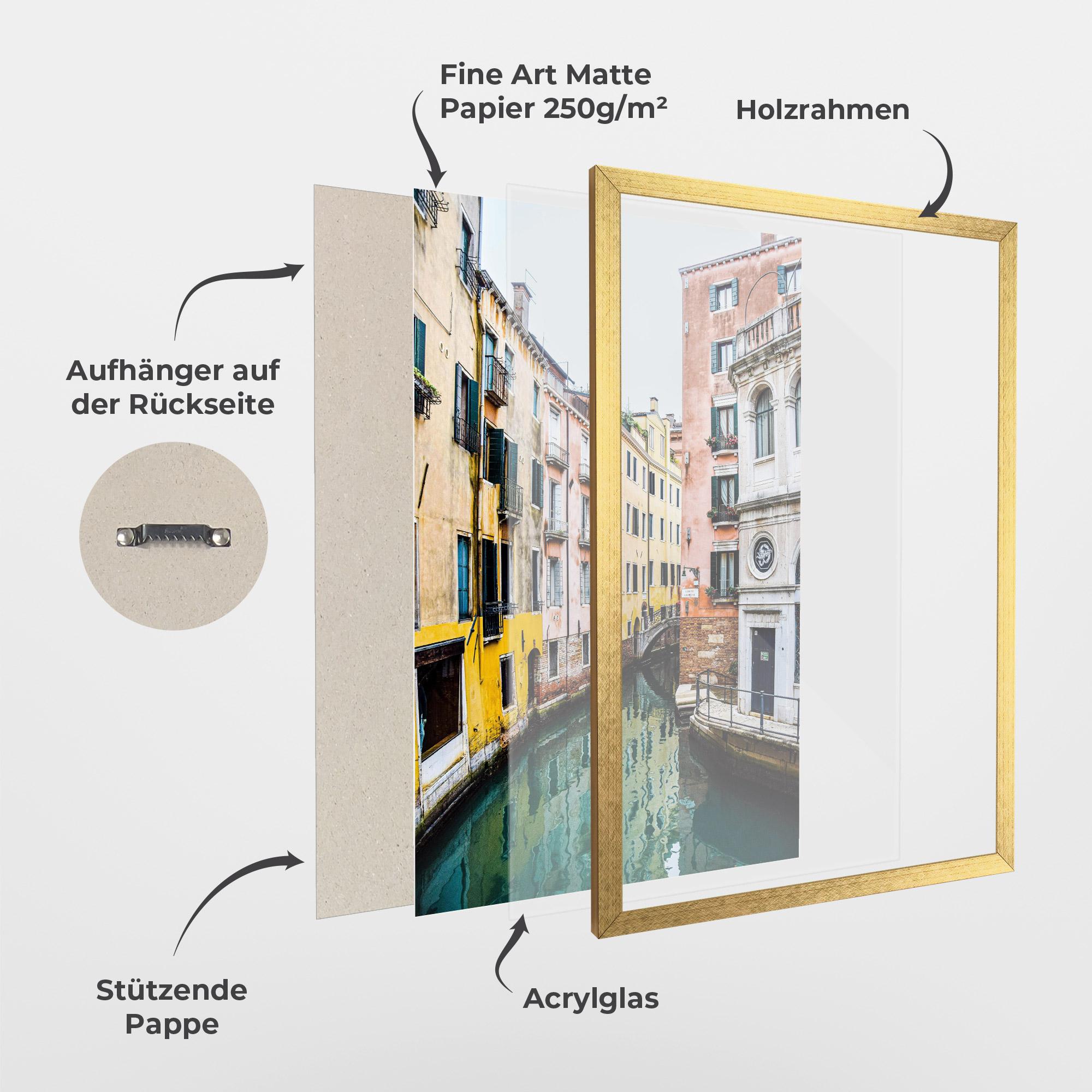 Gerahmte Poster Colorful Water Building mockup 1