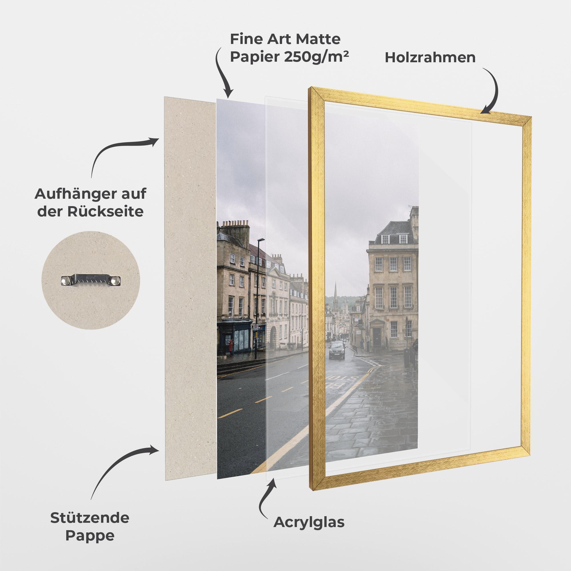 Gerahmte Poster England Street mockup 1