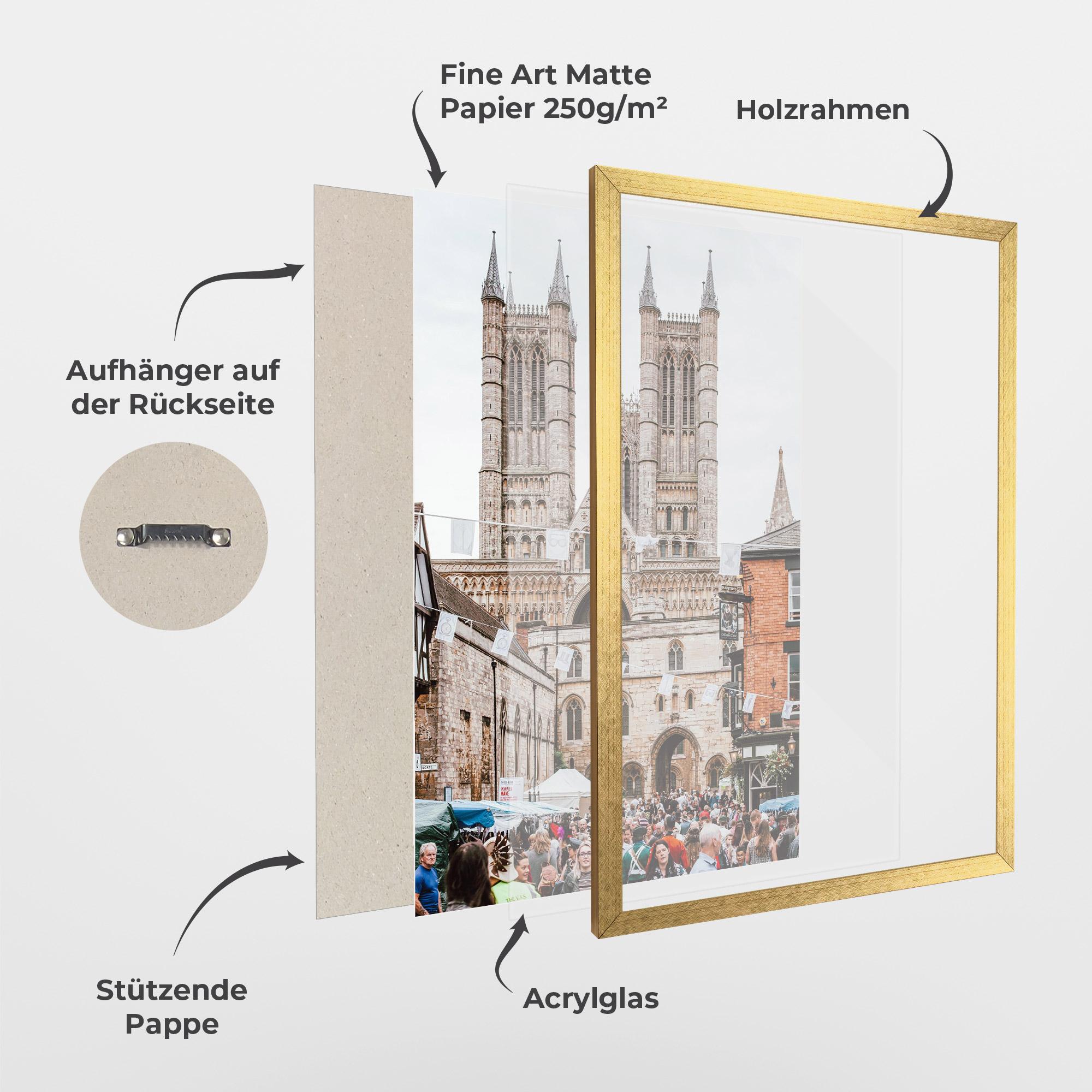 Gerahmte Poster Lincoln Cathedral mockup 1