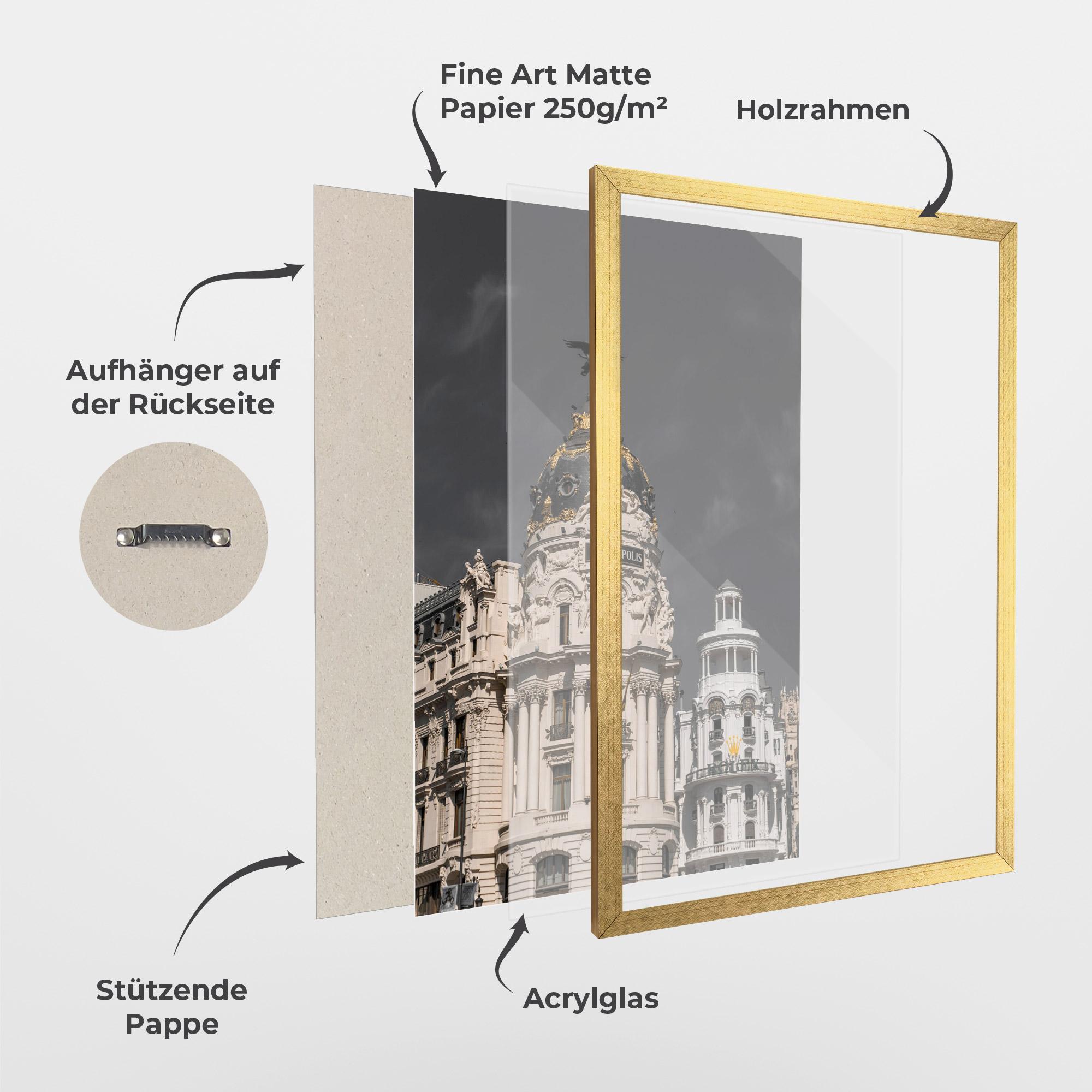 Gerahmte Poster Metropolis Building mockup 1