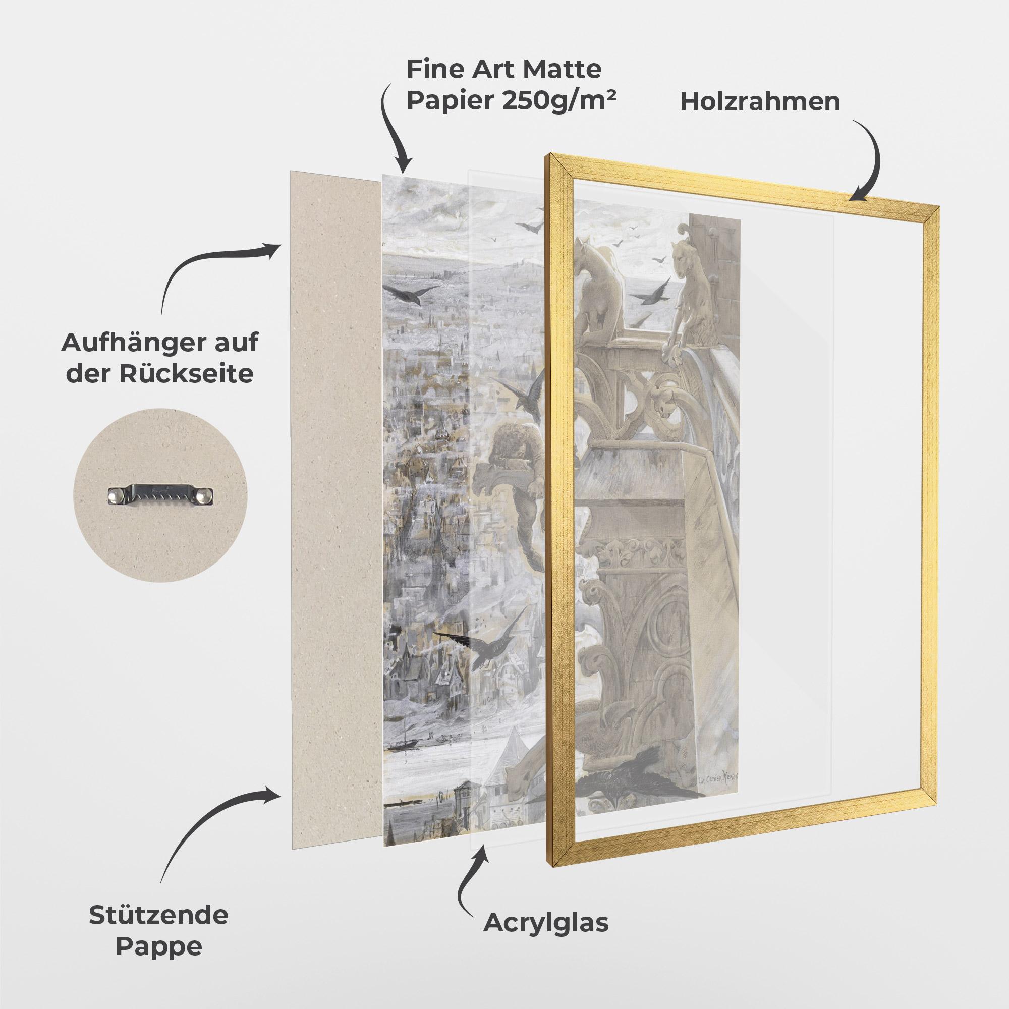 Gerahmte Poster Notre Dame mockup 1