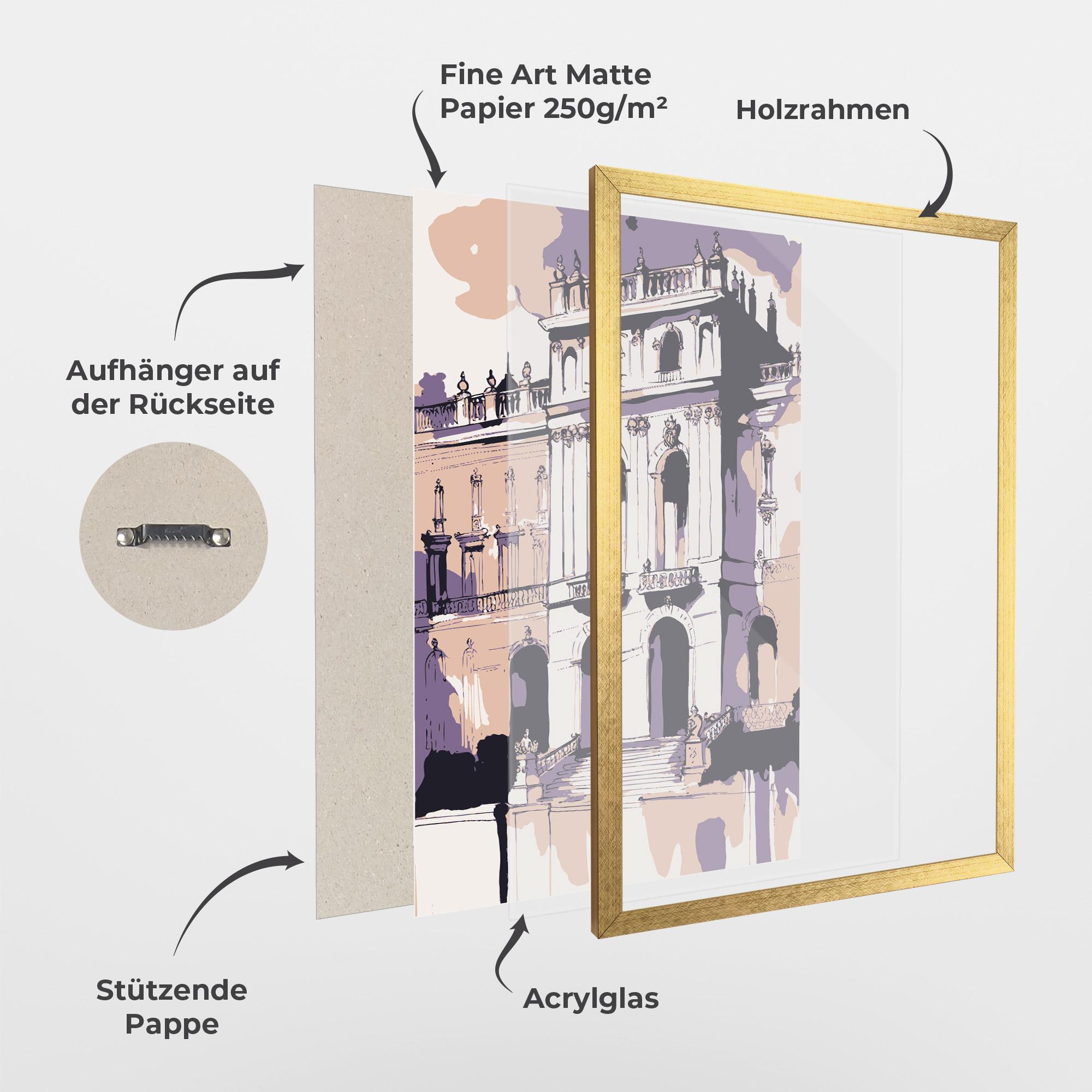 Gerahmte Poster Palace Of Versailles Art mockup 1