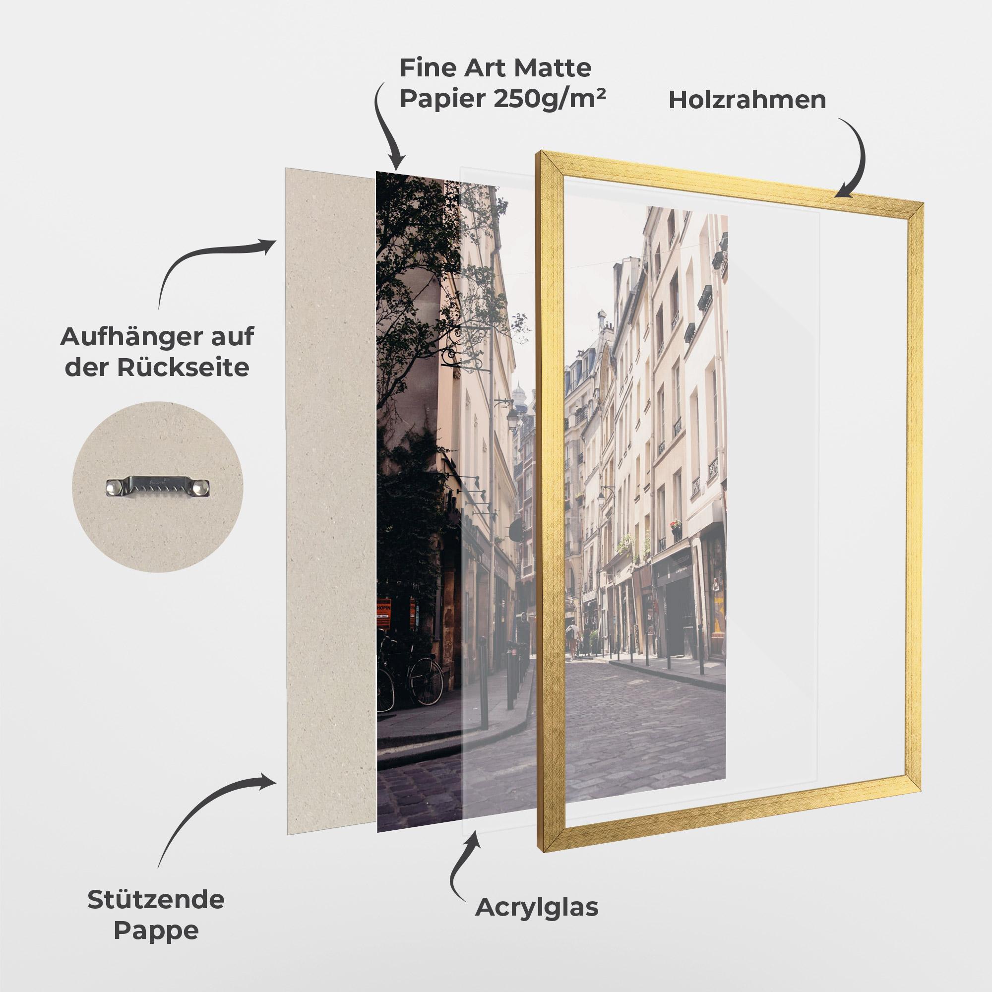 Gerahmte Poster Paris Street mockup 1