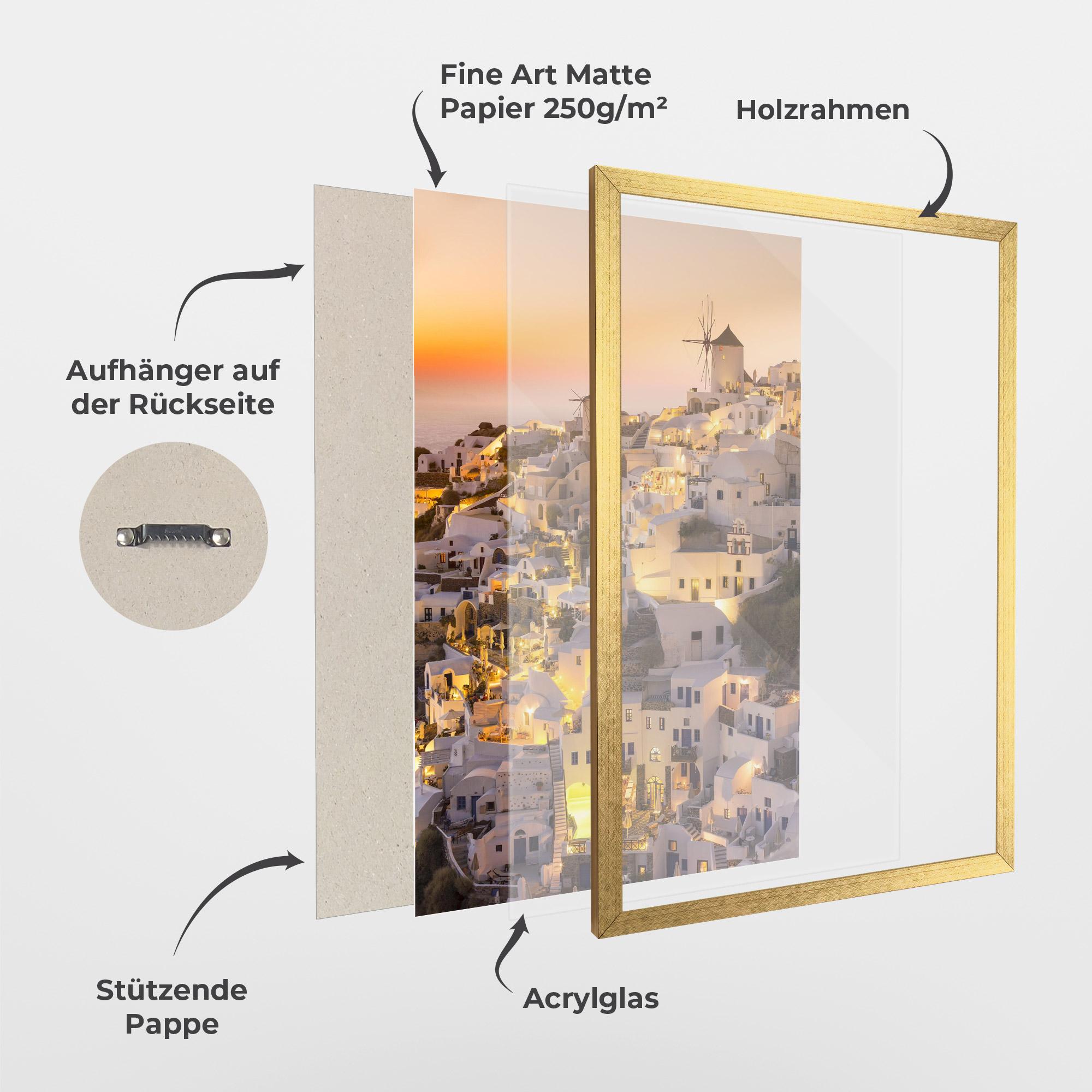 Gerahmte Poster Santorini Greece mockup 1