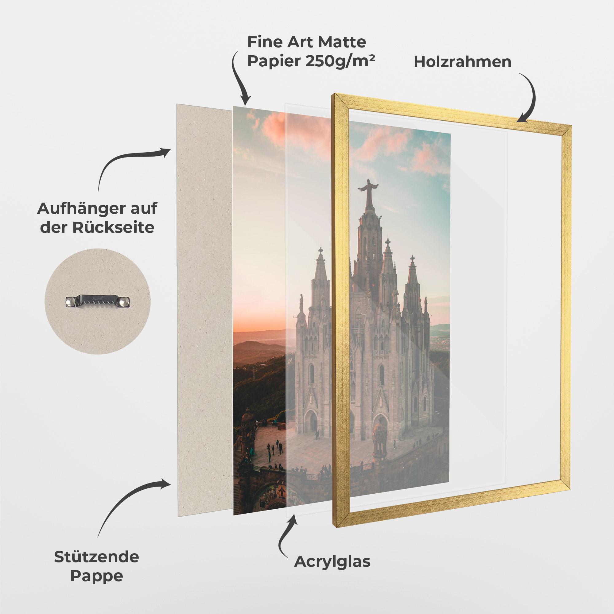 Gerahmte Poster Tibidabo Barcelona mockup 1