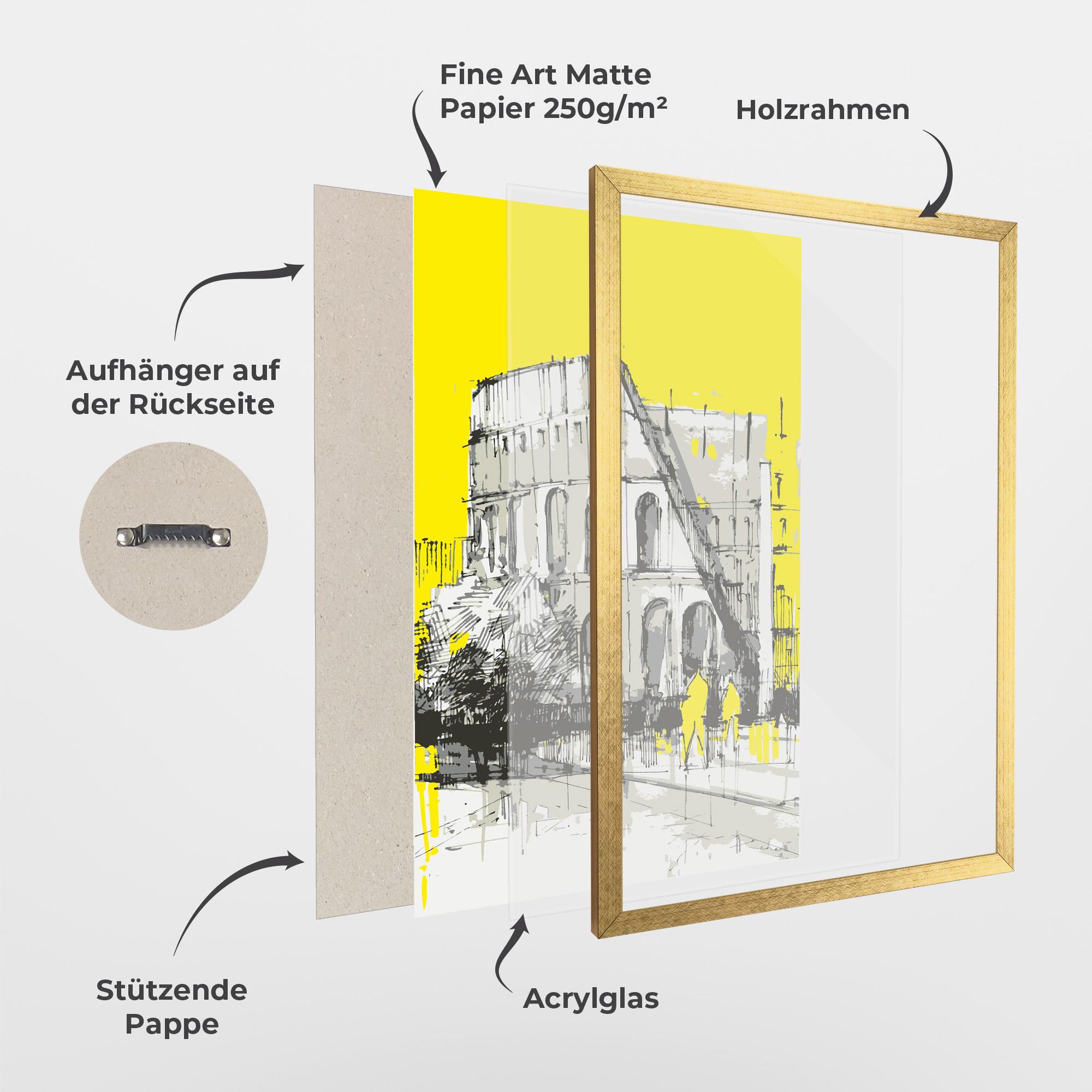 Gerahmte Poster Yellow Colosseum mockup 1
