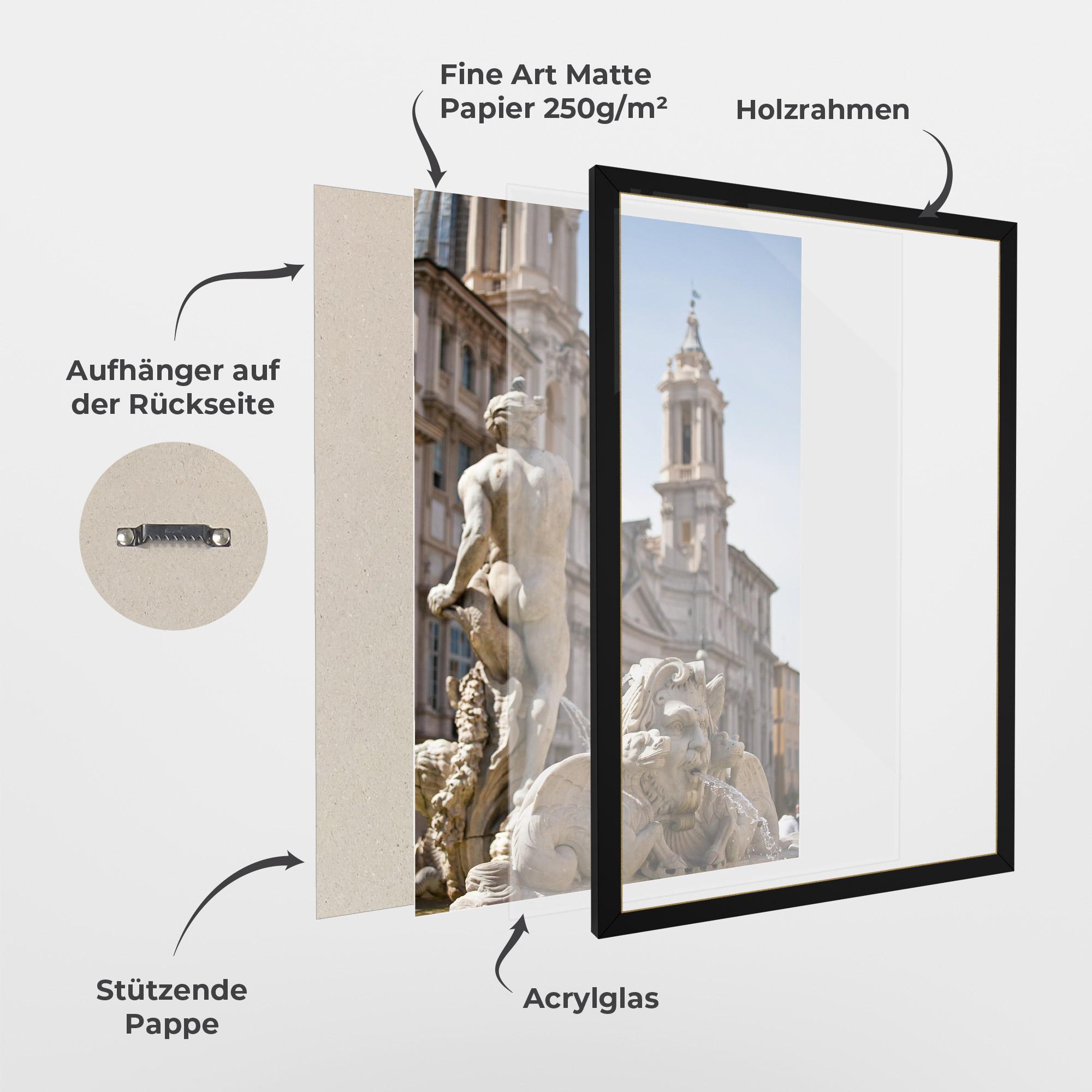 Gerahmte Poster Baroque Statue Italy mockup 1