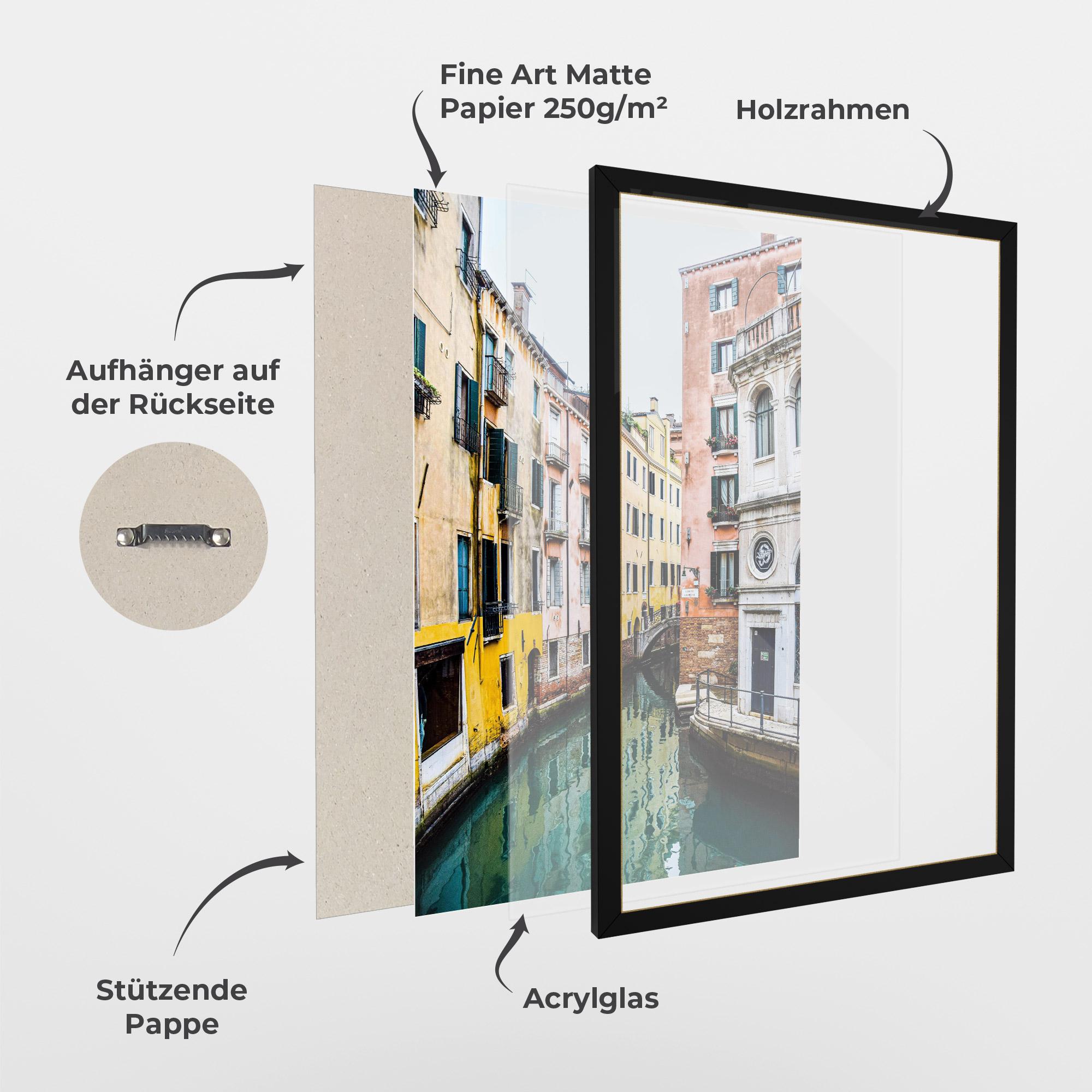 Gerahmte Poster Colorful Water Building mockup 1