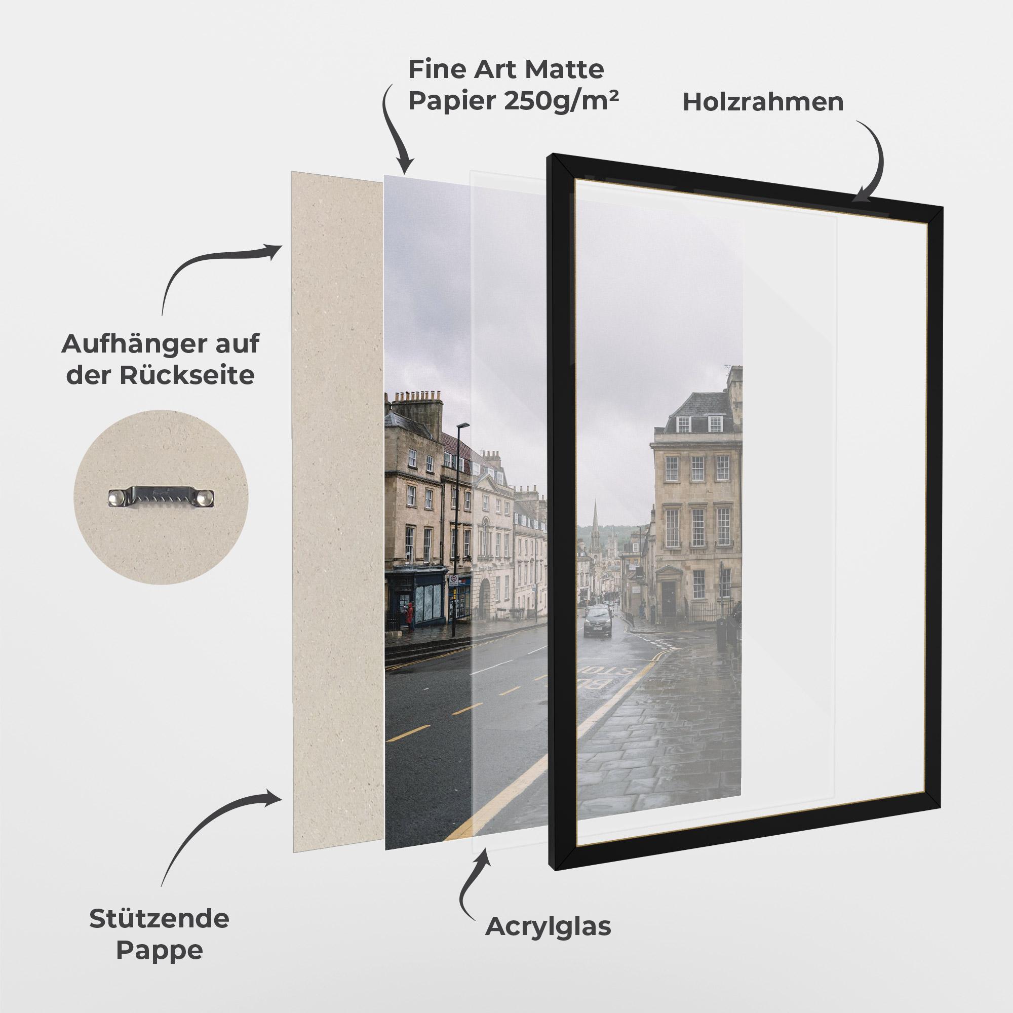 Gerahmte Poster England Street mockup 1