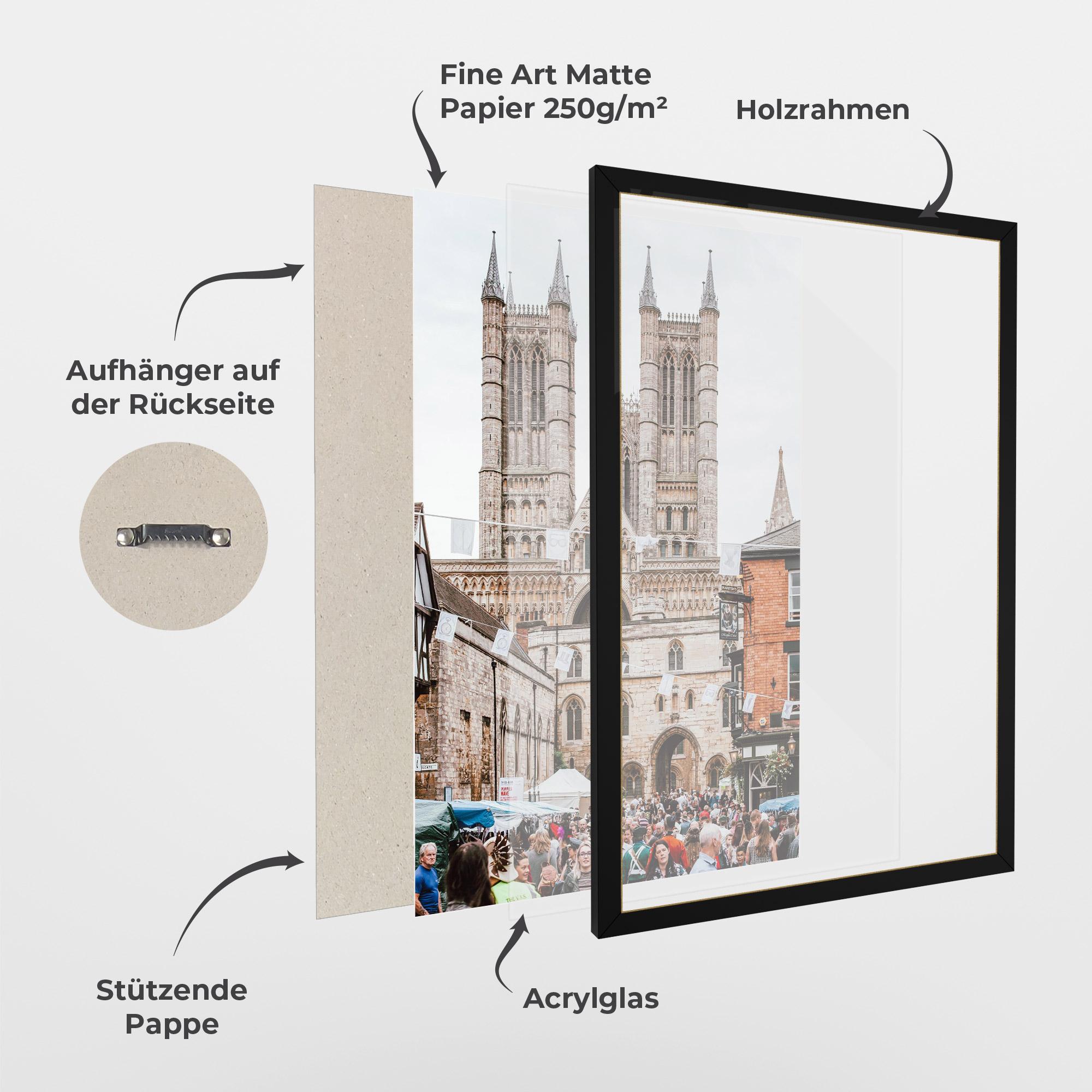 Gerahmte Poster Lincoln Cathedral mockup 1