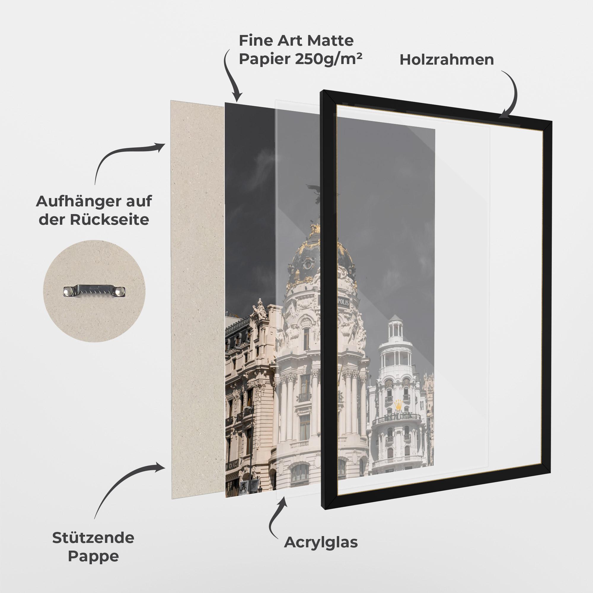Gerahmte Poster Metropolis Building mockup 1
