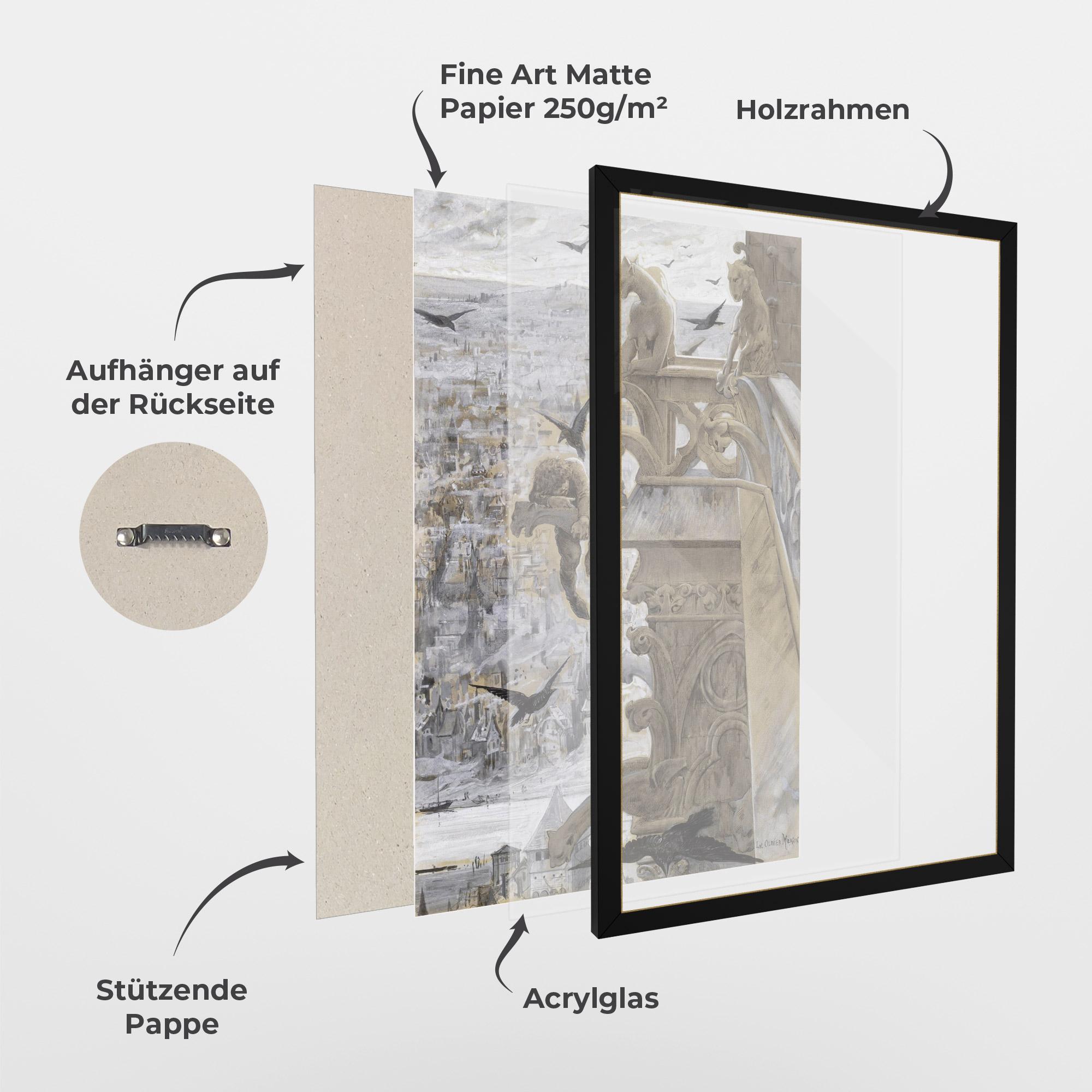 Gerahmte Poster Notre Dame mockup 1