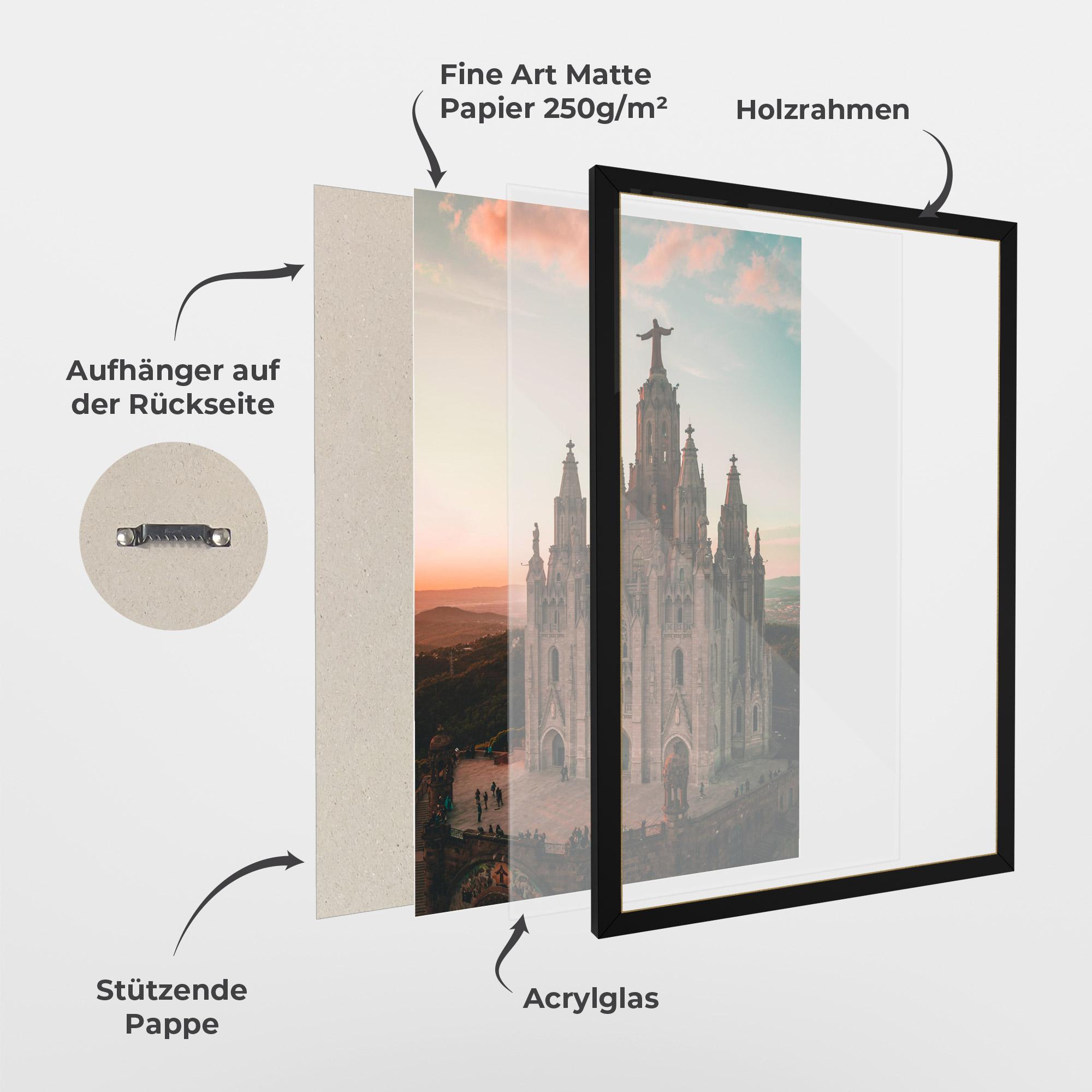 Gerahmte Poster Tibidabo Barcelona mockup 1