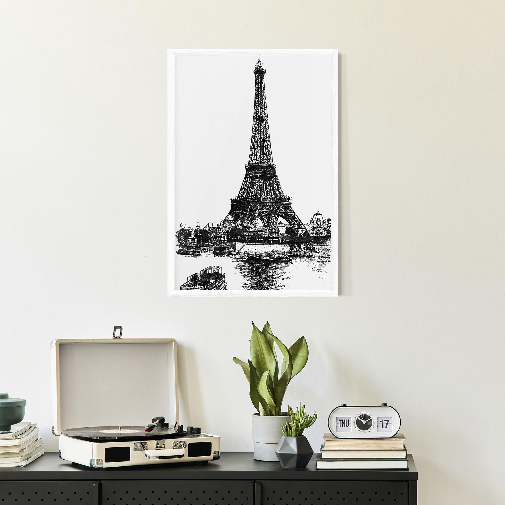 Gerahmte Poster Eiffel Tower Drawing mockup 2