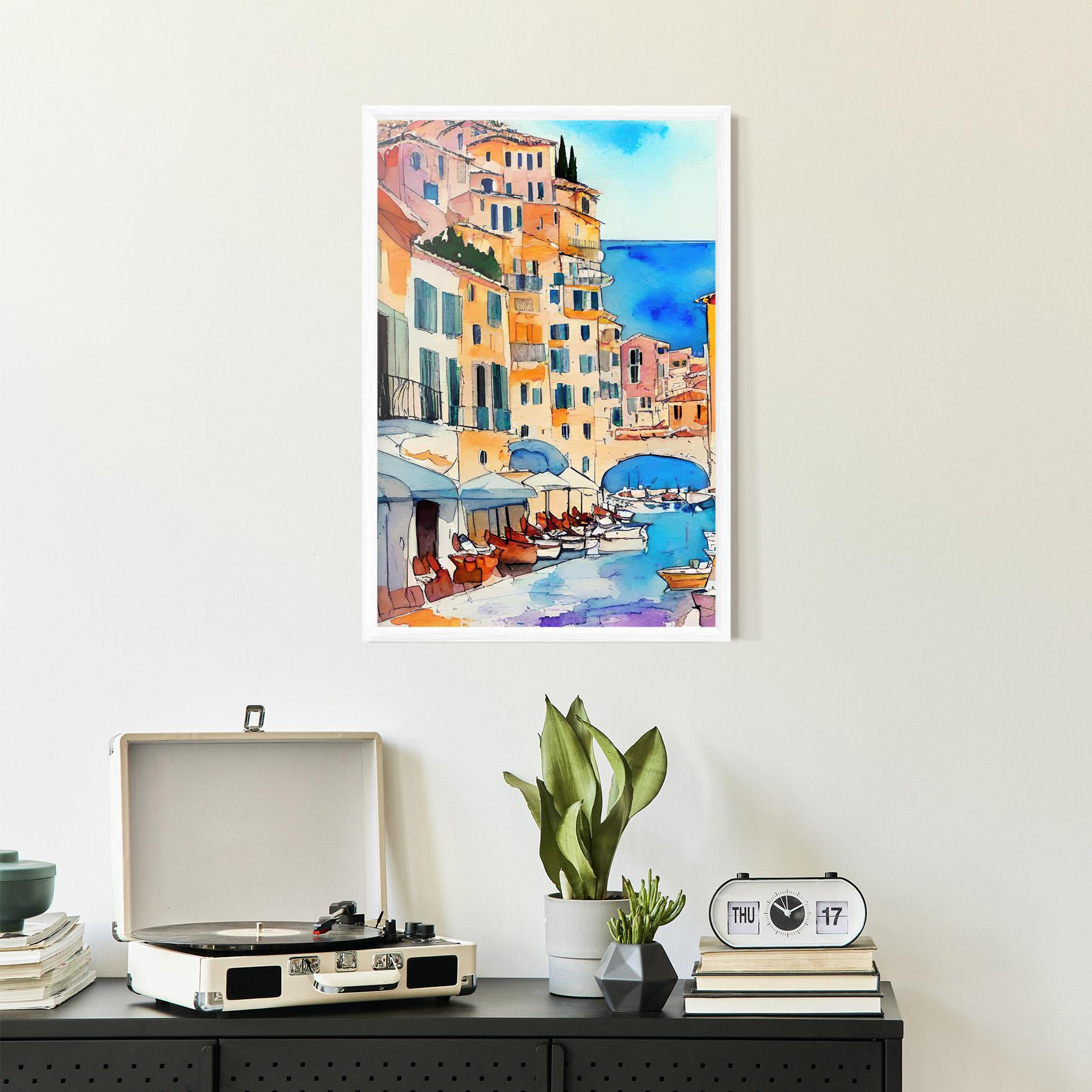 Gerahmte Poster France Watercolor mockup 2